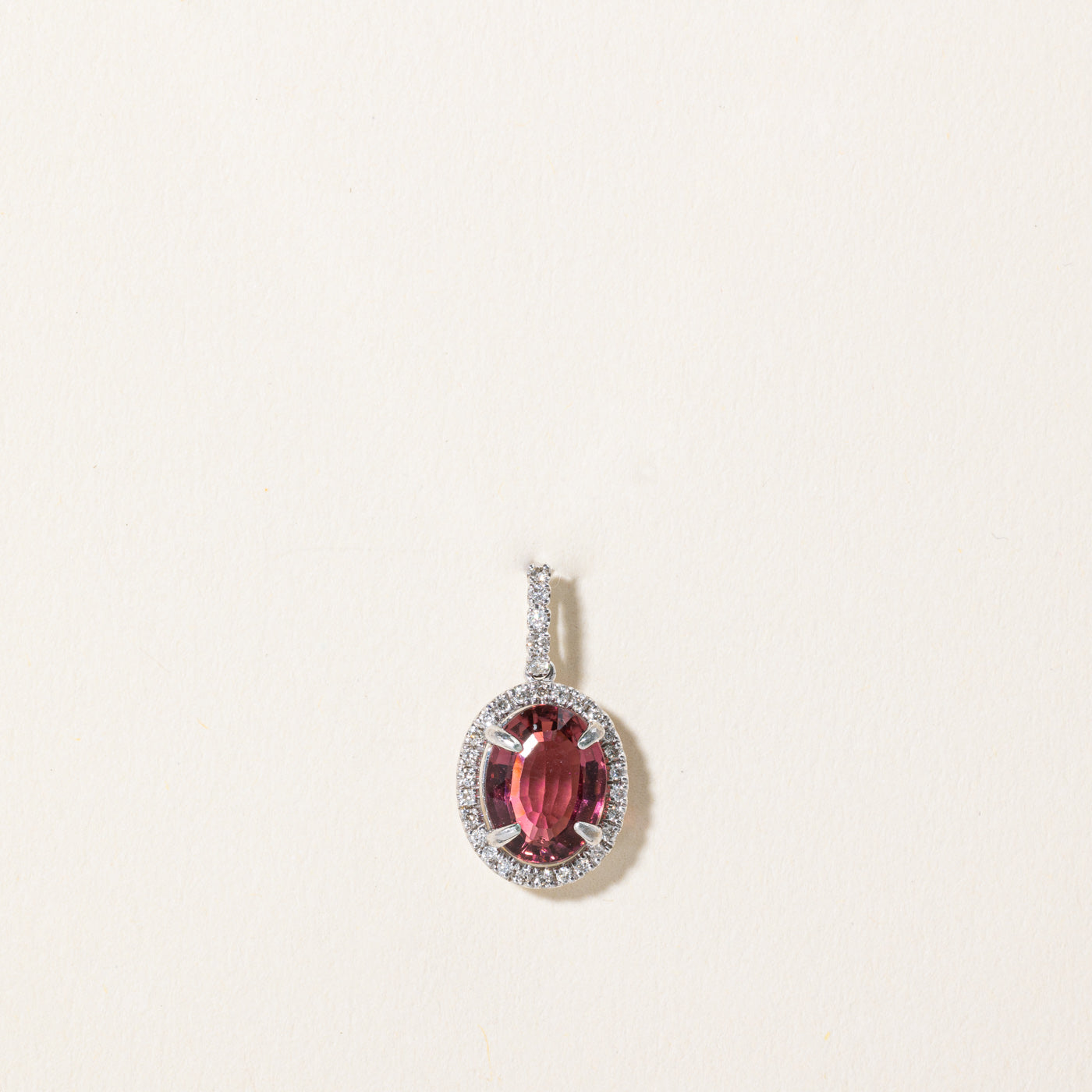 Pink Tourmaline & Diamond Pendant | 1.80ct, 0.14ctw |