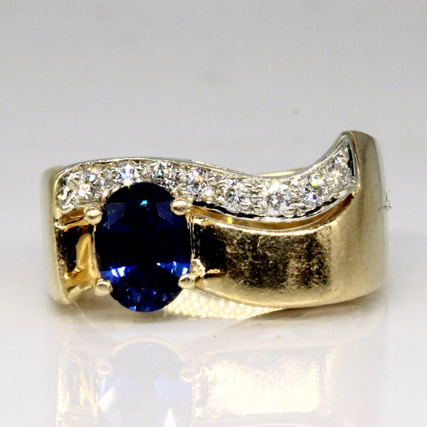 'Ragnar' Sapphire & Diamond Ring | 0.90ct, 0.16ctw | SZ 6.25 |
