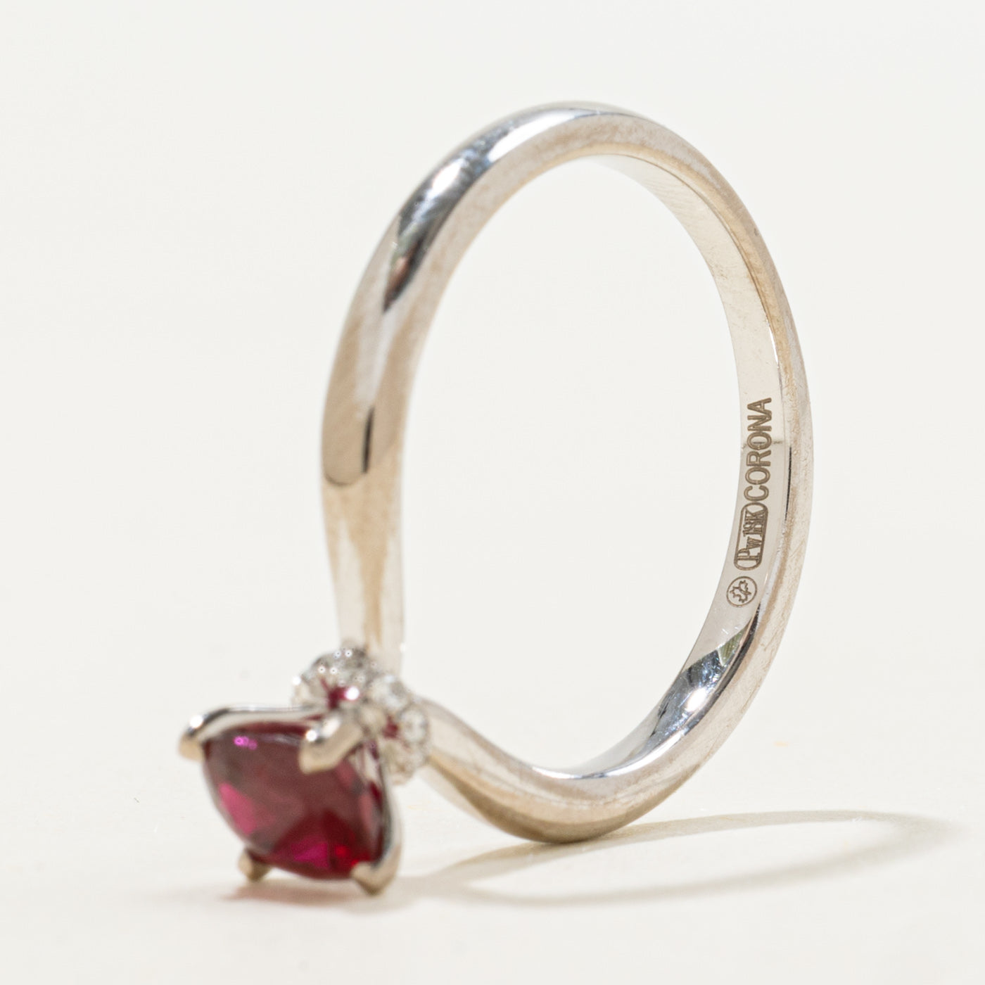 Cushion Cut Ruby & Diamond Hidden Halo Ring | 0.70ct, 0.05ctw | SZ 6.5