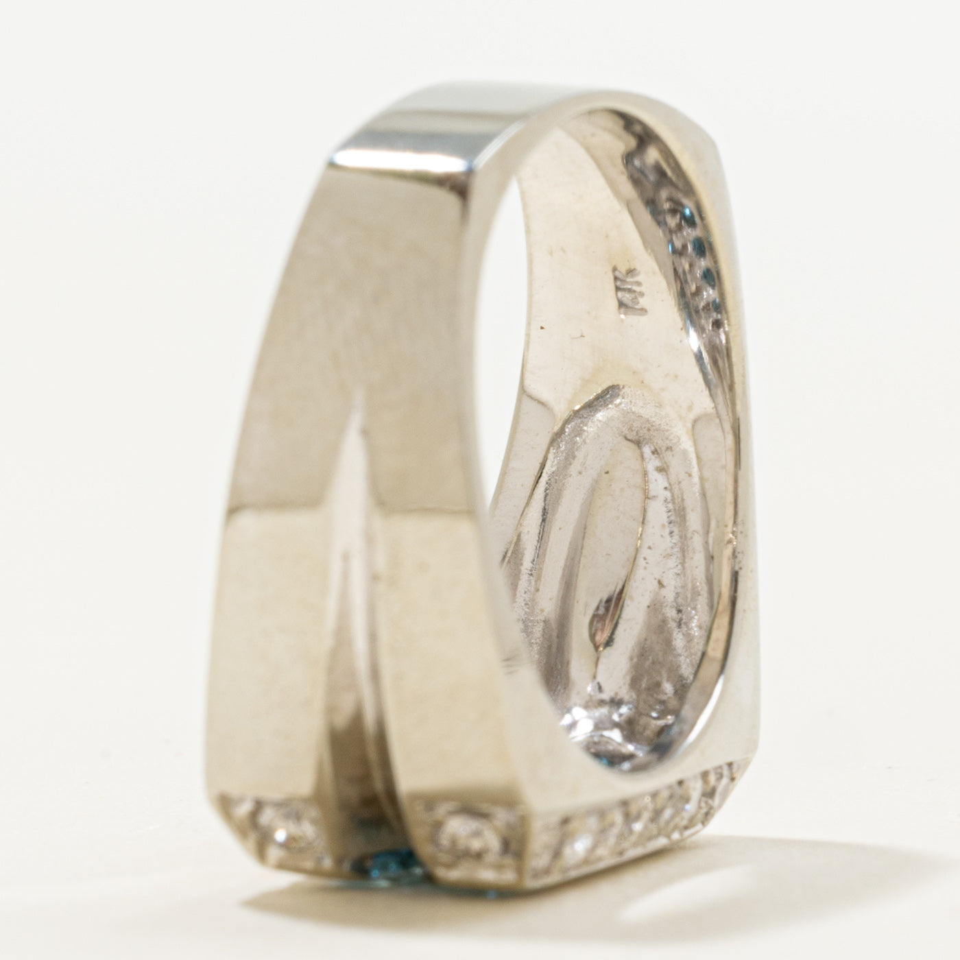 Blue & White Diamond Signet Ring | 1.41ctw | SZ 10.25