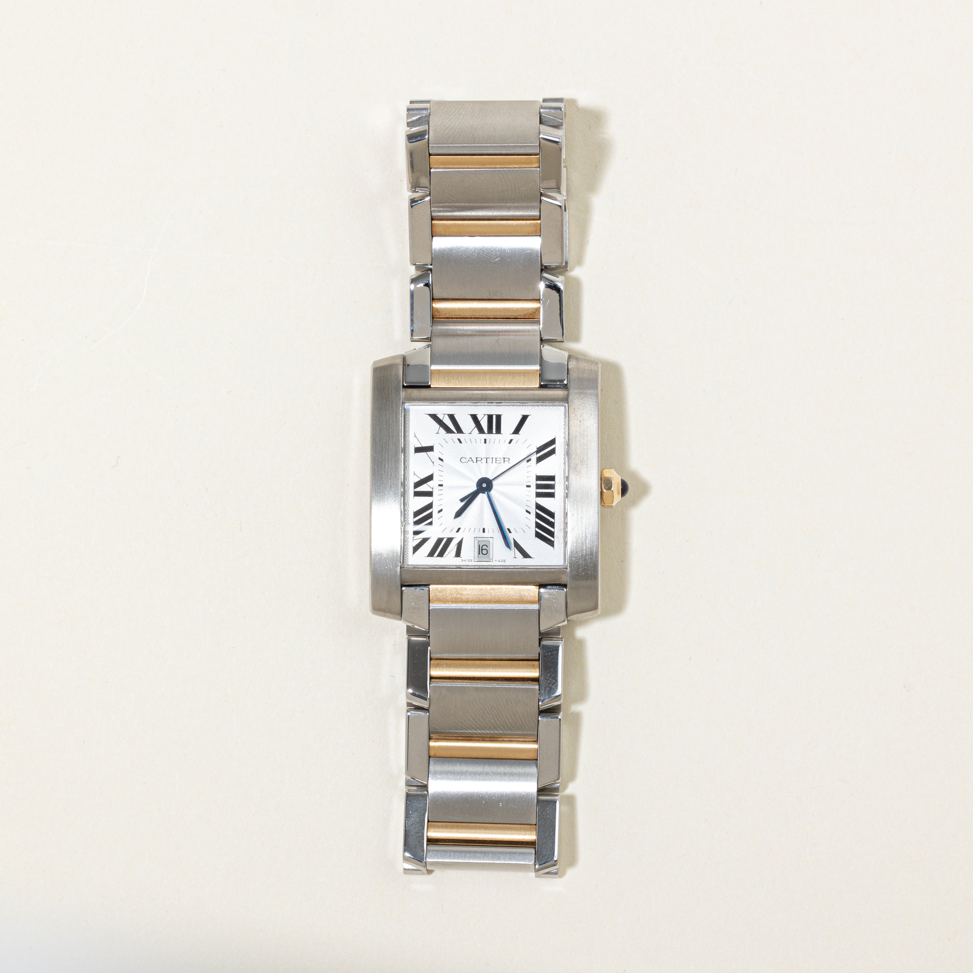 ***ENVOYÉ EN RÉPARATION** Montre Cartier Tank Française 2302 | Or jaune 18 carats et acier inoxydable |