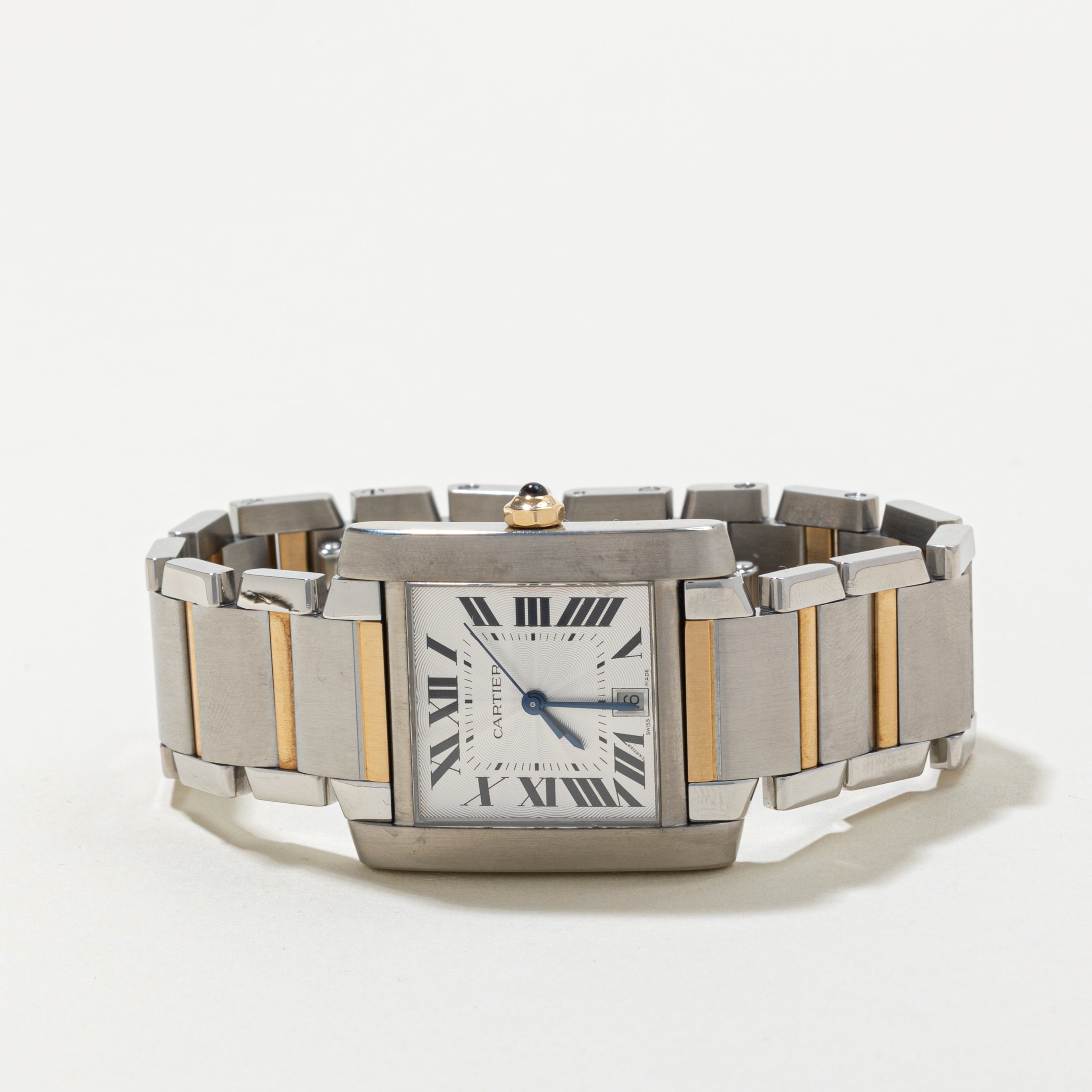 ***ENVOYÉ EN RÉPARATION** Montre Cartier Tank Française 2302 | Or jaune 18 carats et acier inoxydable |