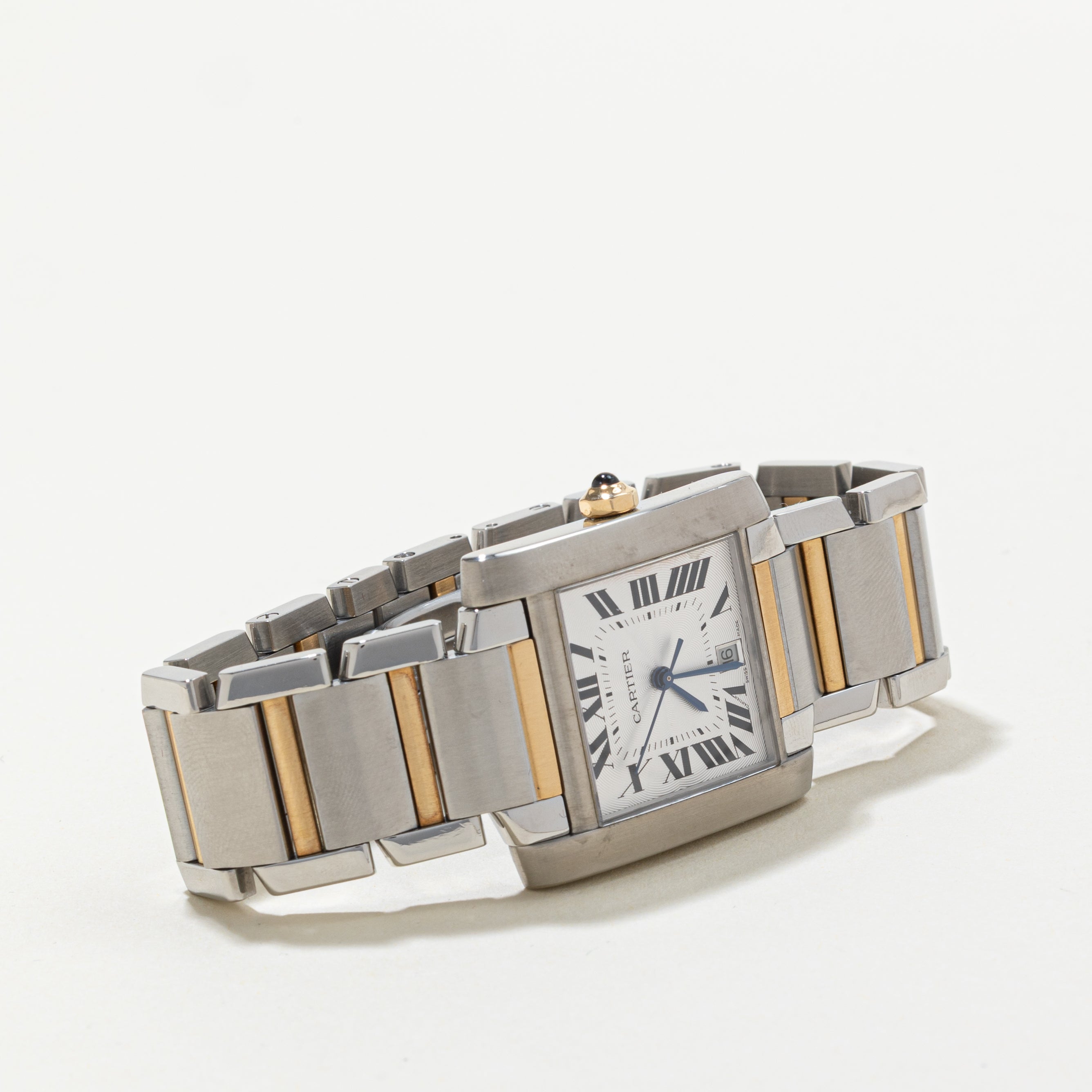 ***ENVOYÉ EN RÉPARATION** Montre Cartier Tank Française 2302 | Or jaune 18 carats et acier inoxydable |