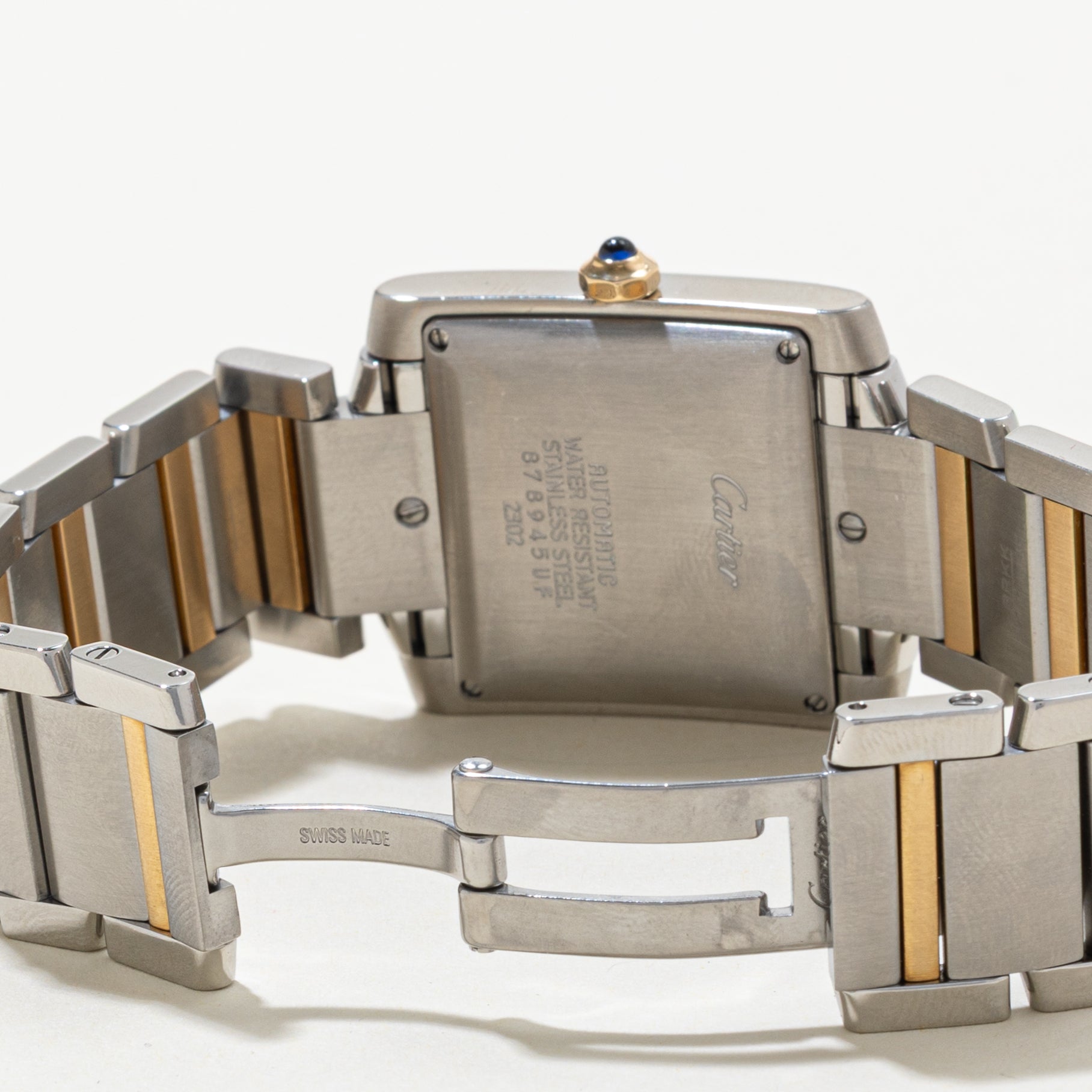 ***ENVOYÉ EN RÉPARATION** Montre Cartier Tank Française 2302 | Or jaune 18 carats et acier inoxydable |