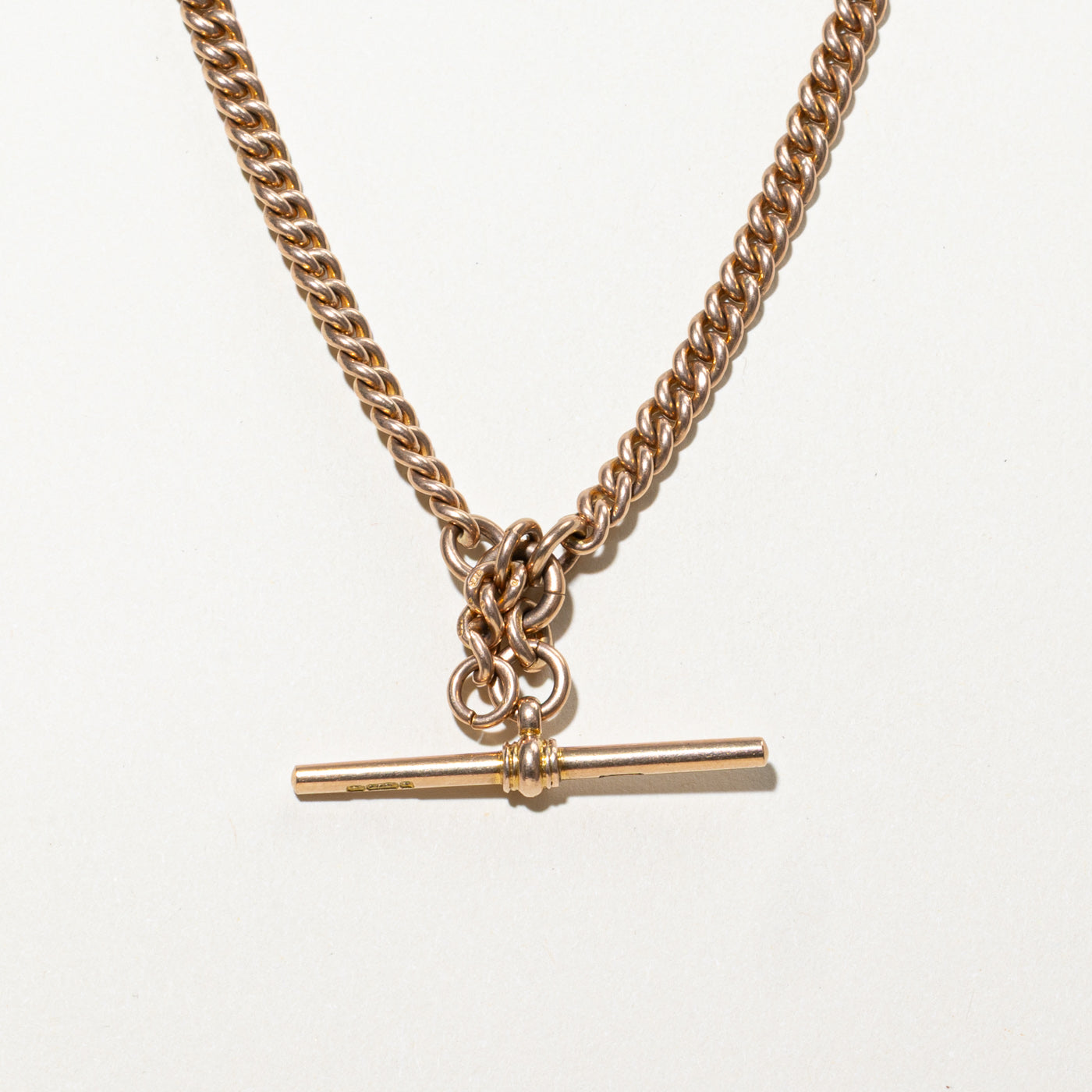 1930 Birmingham 9K Rose Gold T Bar Watch Chain | 4.60mm | 15" |