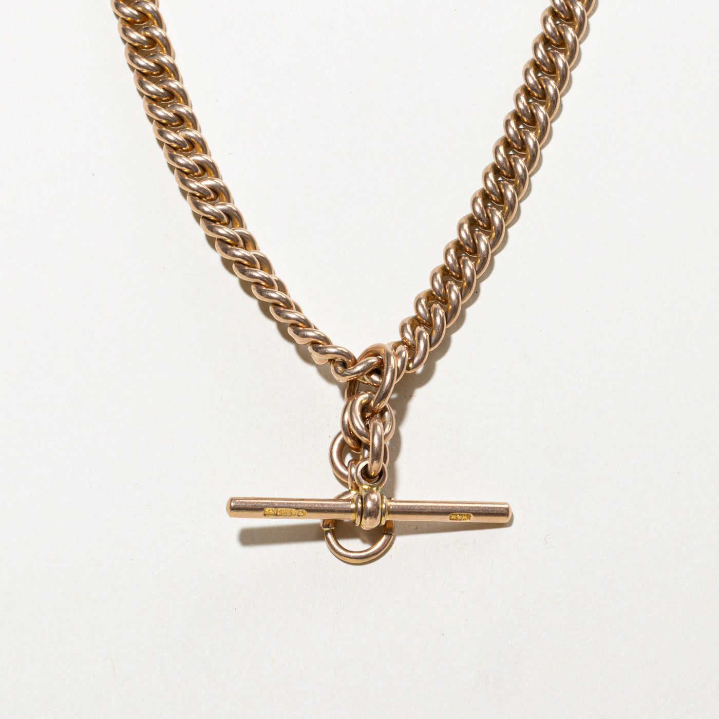 Birmingham 9K Yellow Gold T Bar Watch Chain | 6.55mm | 14.5" |