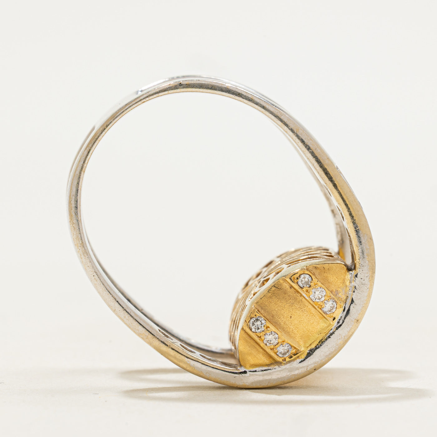 Two Tone Gold High Set Diamond Double Band | 1.50ctw | SZ 7.5 |