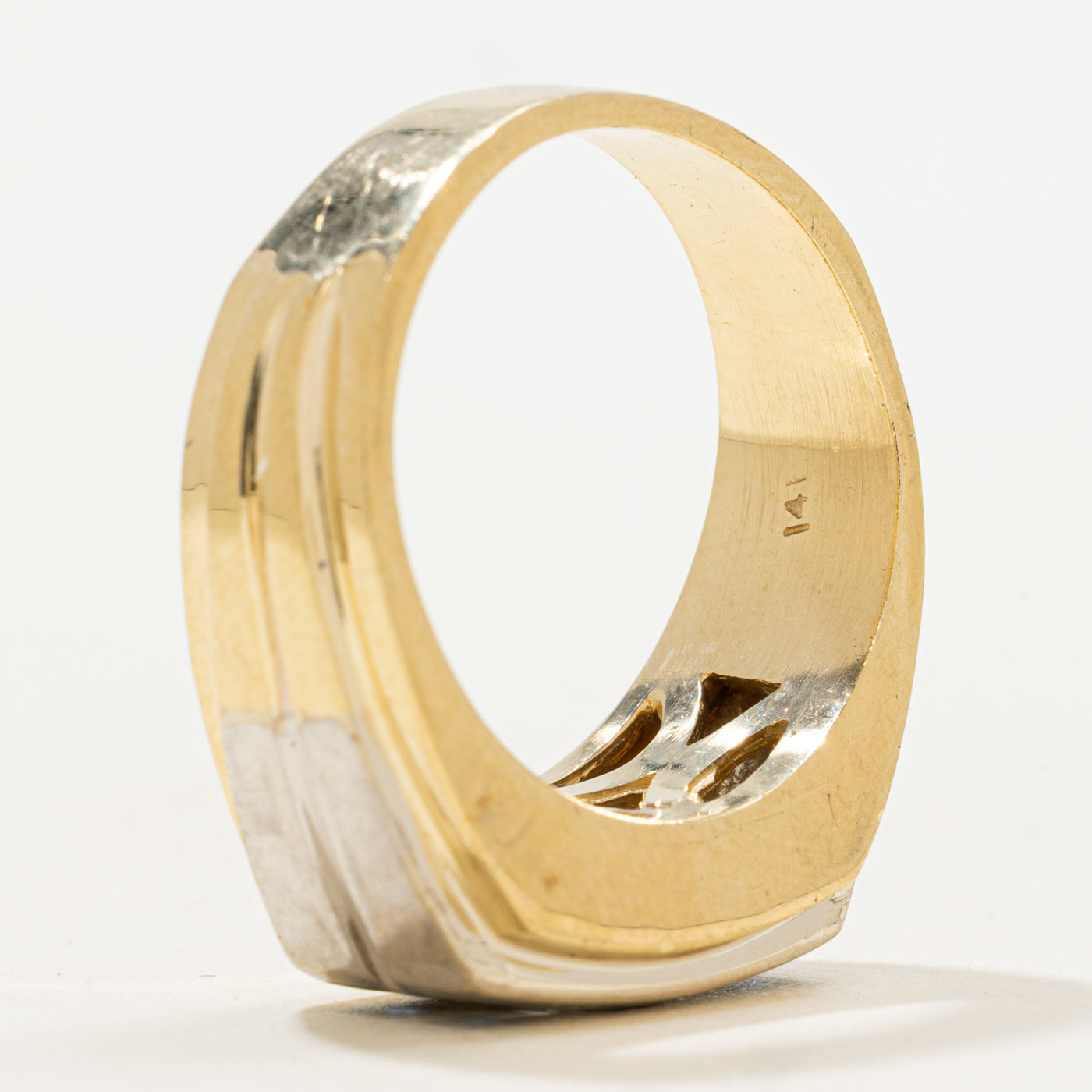 Two Tone Gold Channel Set Sapphire & Diamond Ring | 0.72ctw, 0.24ctw | SZ 10.5 |