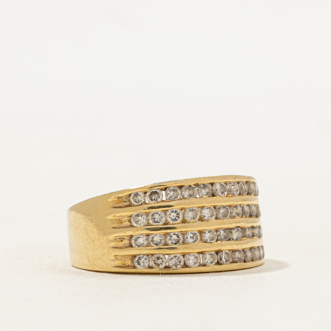Channel Set Multi Row Diamond Band | 0.92ctw | SZ 6.5 |