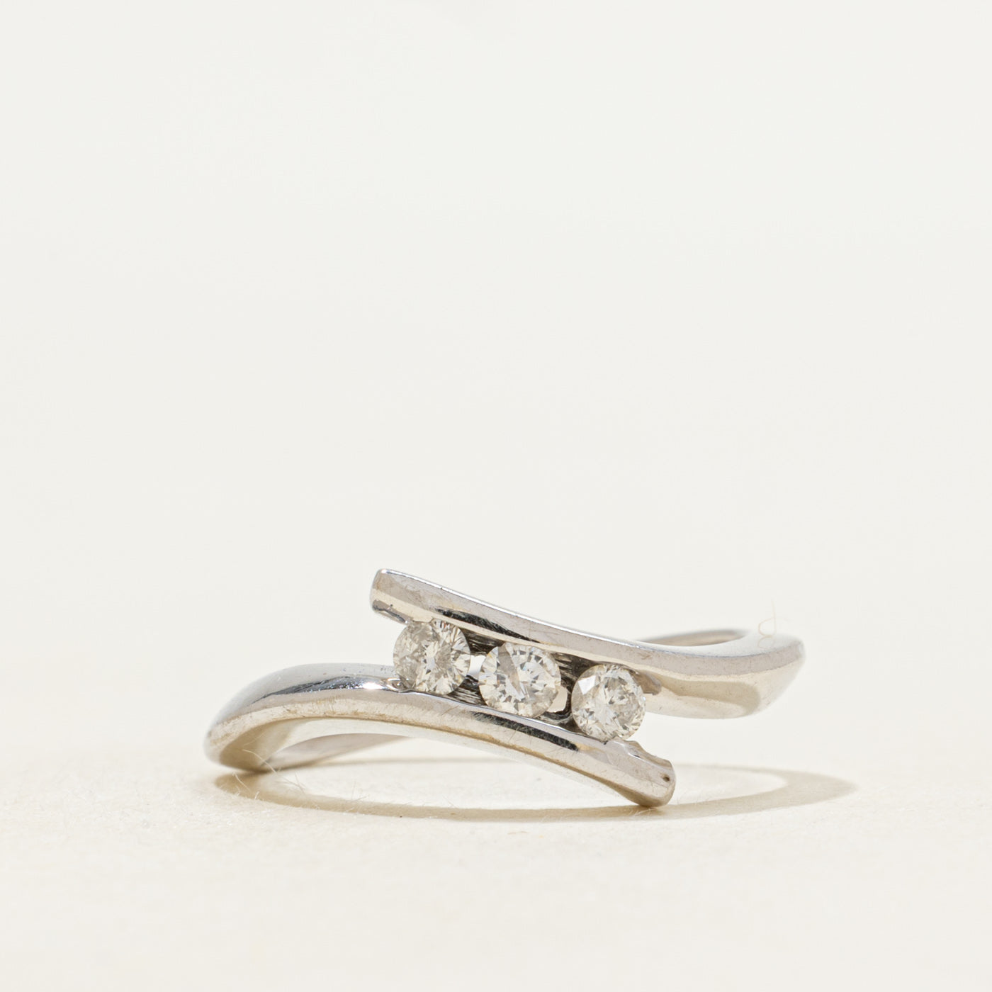 Three Stone Diamond Bypass Ring | 0.15ctw | SZ 4.25 |