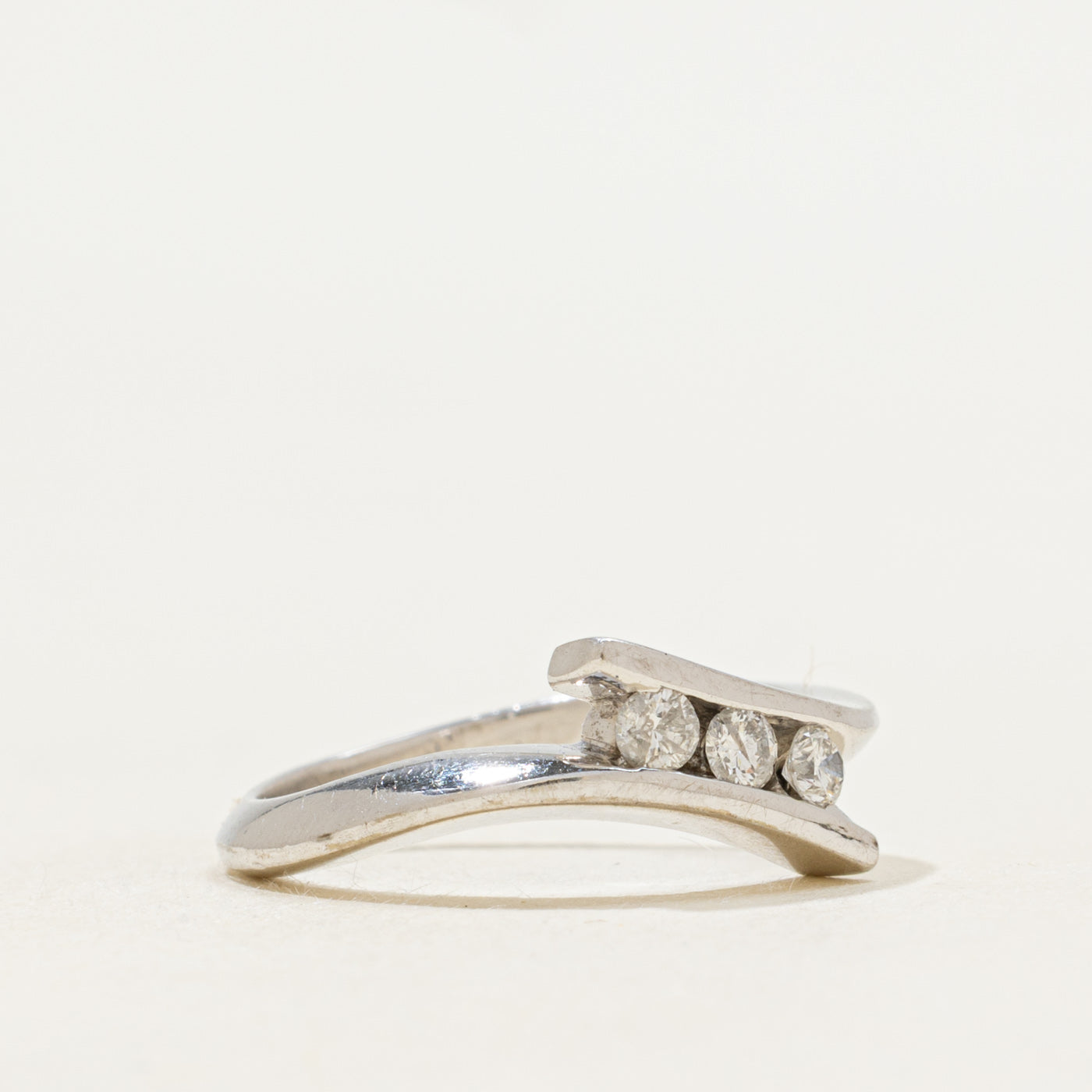 Three Stone Diamond Bypass Ring | 0.15ctw | SZ 4.25 |