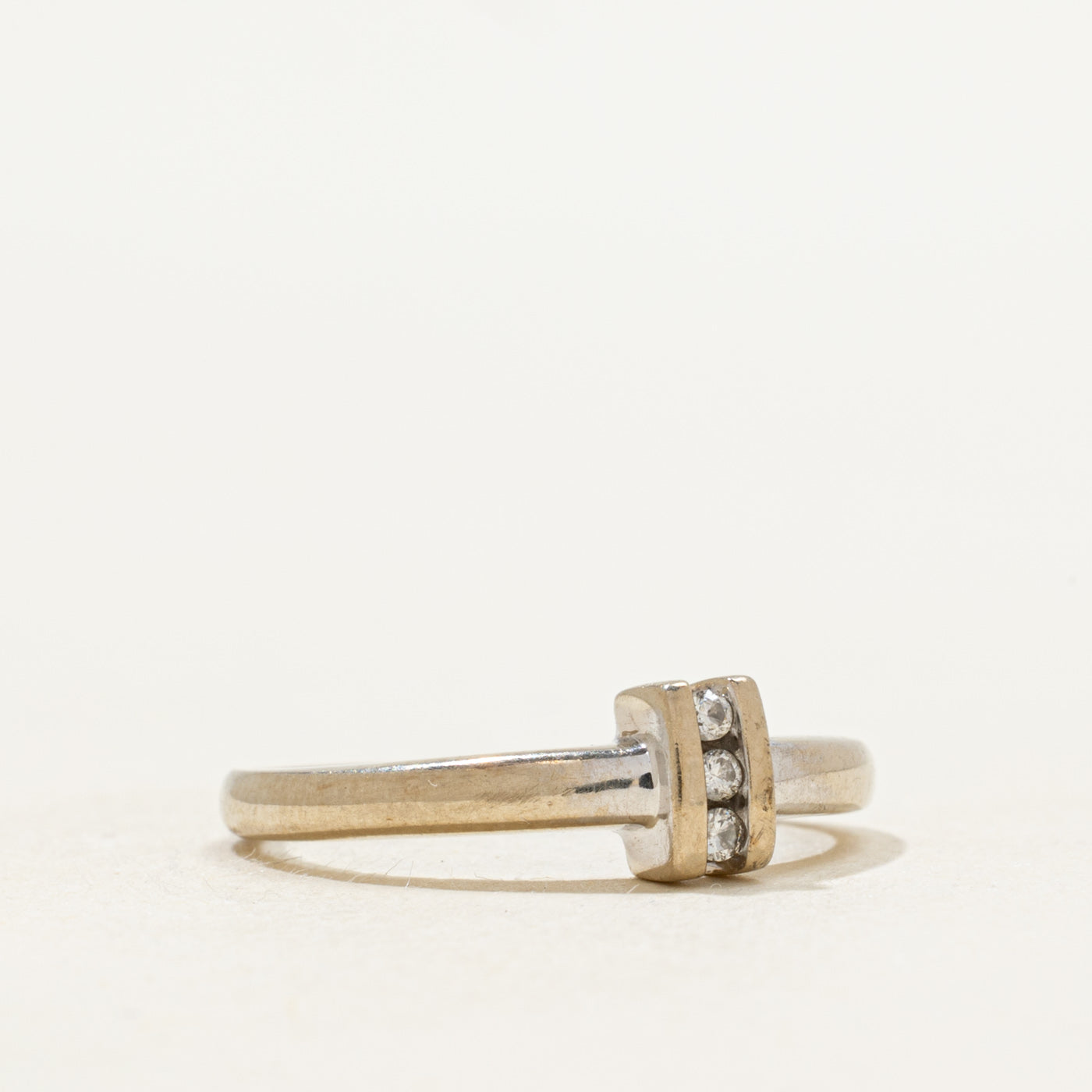 Three Diamond Column Petite Ring | 0.03ctw | SZ 4.75