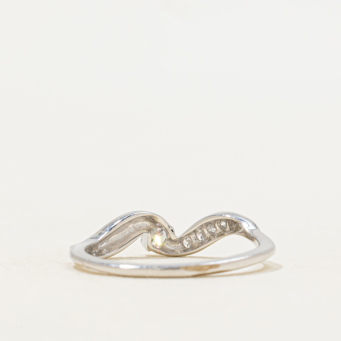 Diamond Accented Petite Bypass Ring | 0.14 ctw SZ 6 |