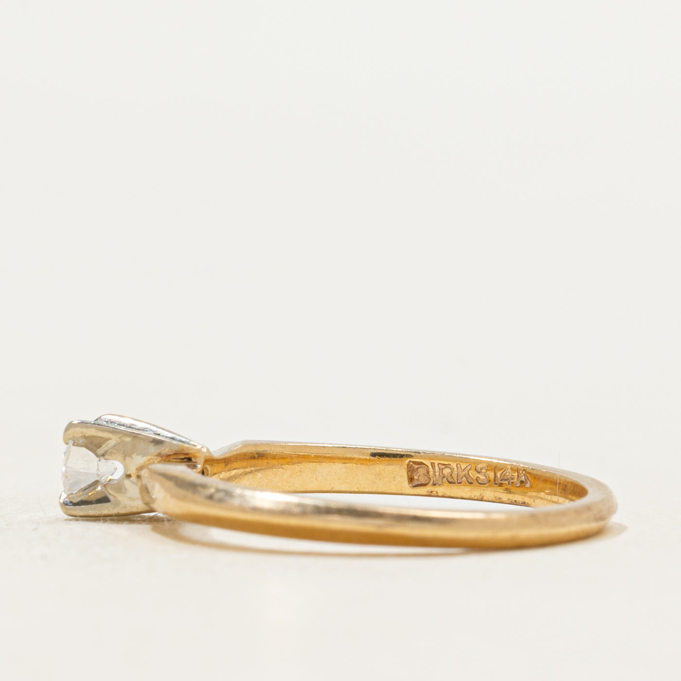 'Birks' Solitaire High Set Diamond Engagement Ring | 0.15ct | SZ 5.5