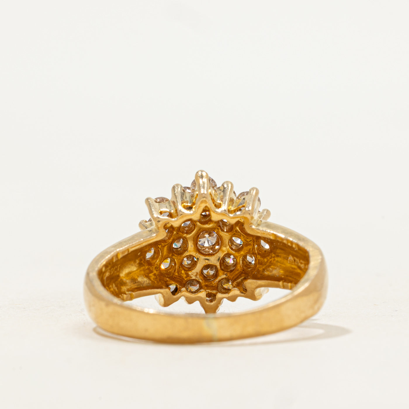 18k Yellow Gold Clustered Cluster Ring | 1.06 ctw | SZ 6.5