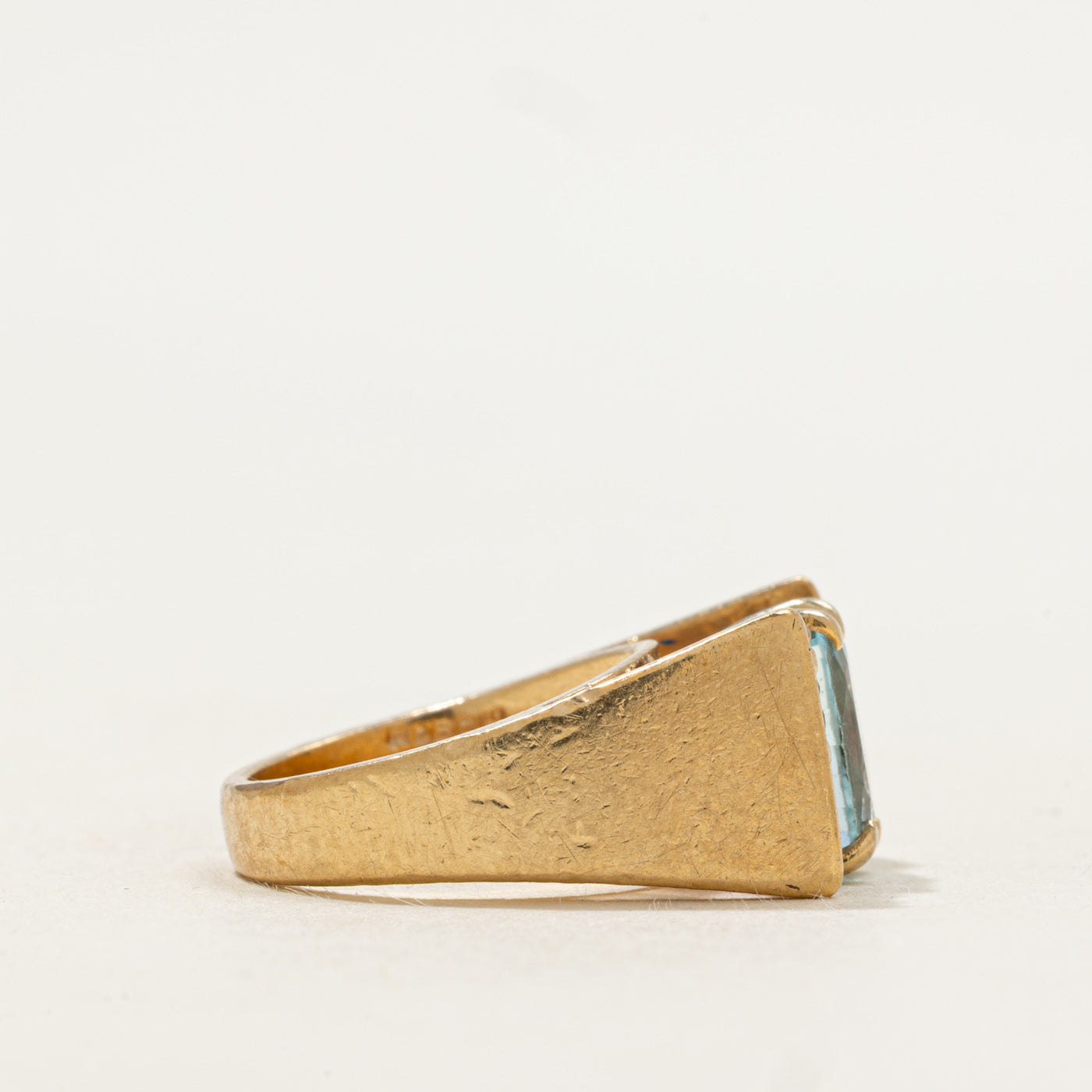 Basket Set Oval Aquamarine & Diamond Ring | 0.95ct, 0.18ct | SZ 2