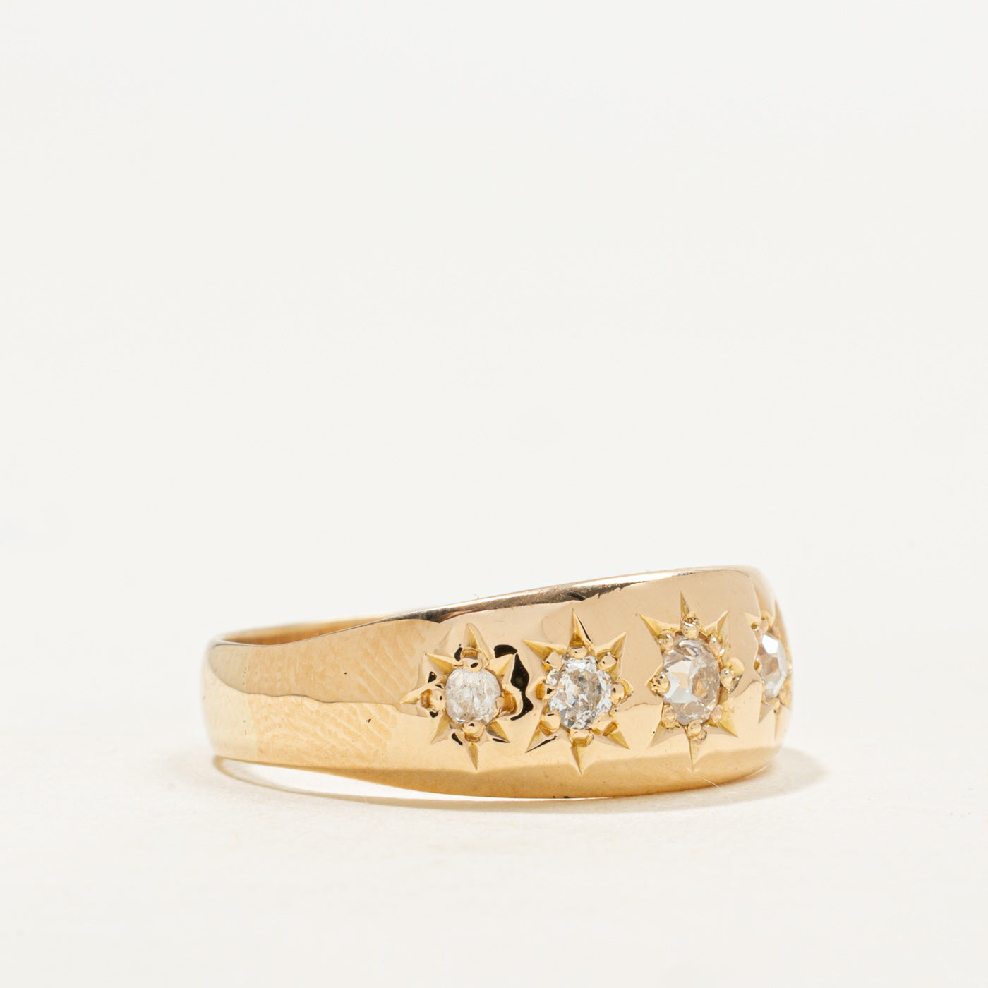 Five Stone Star Set Old European & Single Cut Diamond Band | 0.35ctw | SZ 8.5
