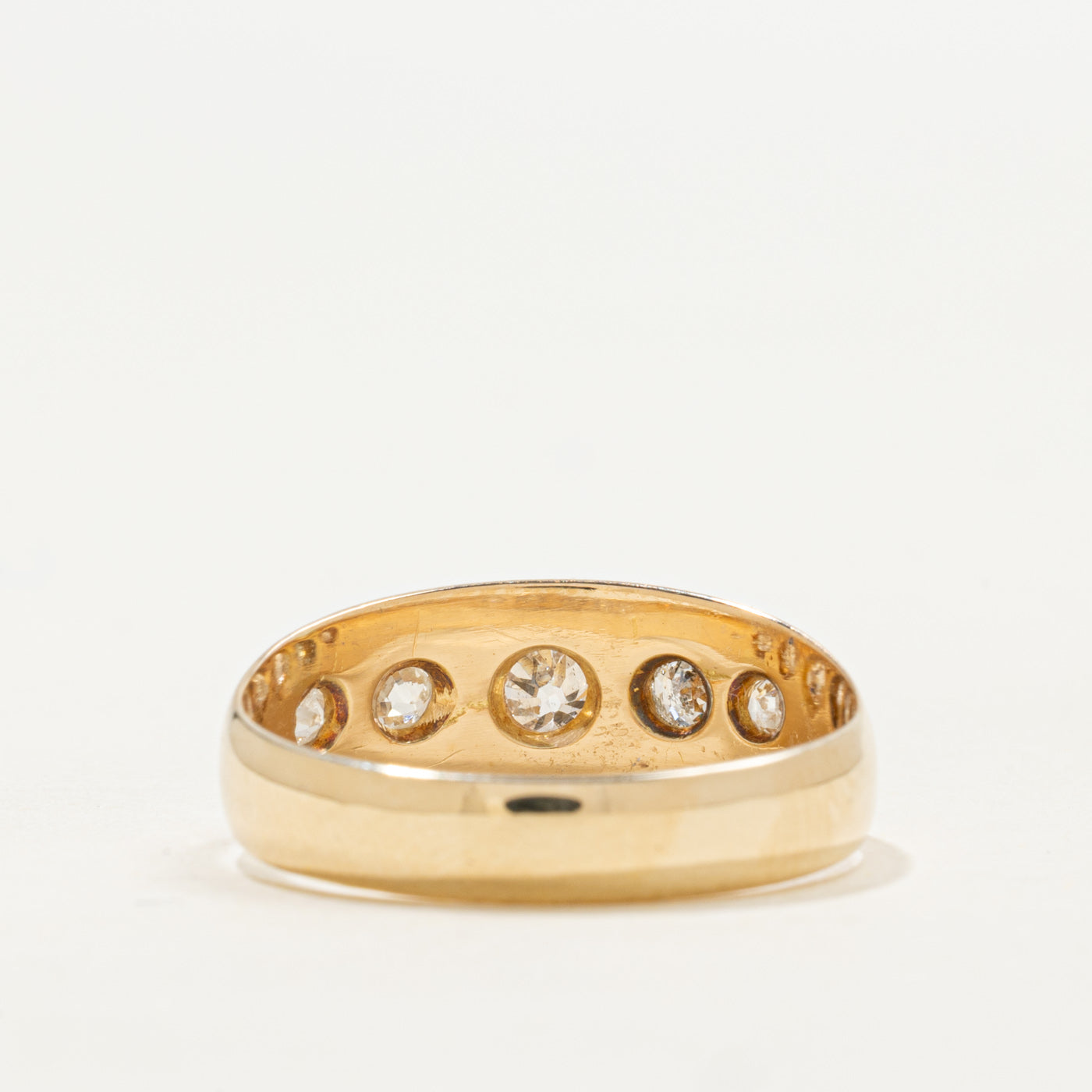 Five Stone Star Set Old European & Single Cut Diamond Band | 0.35ctw | SZ 8.5