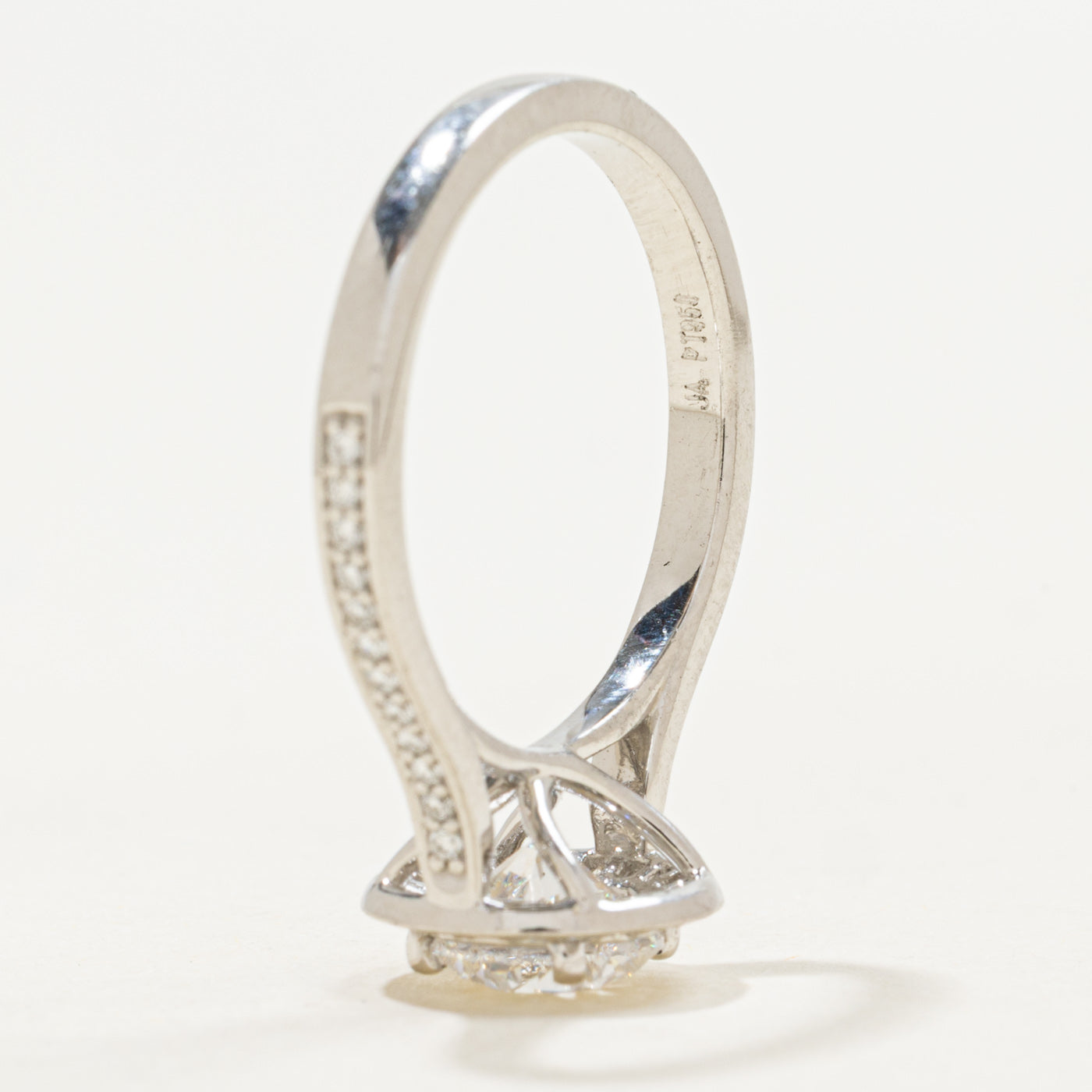 GIA Round Brilliant Cut Diamond Halo Engagement Ring | GIA 1.11ct VVS1 D Ex, 0.24ctw | SZ 6.0