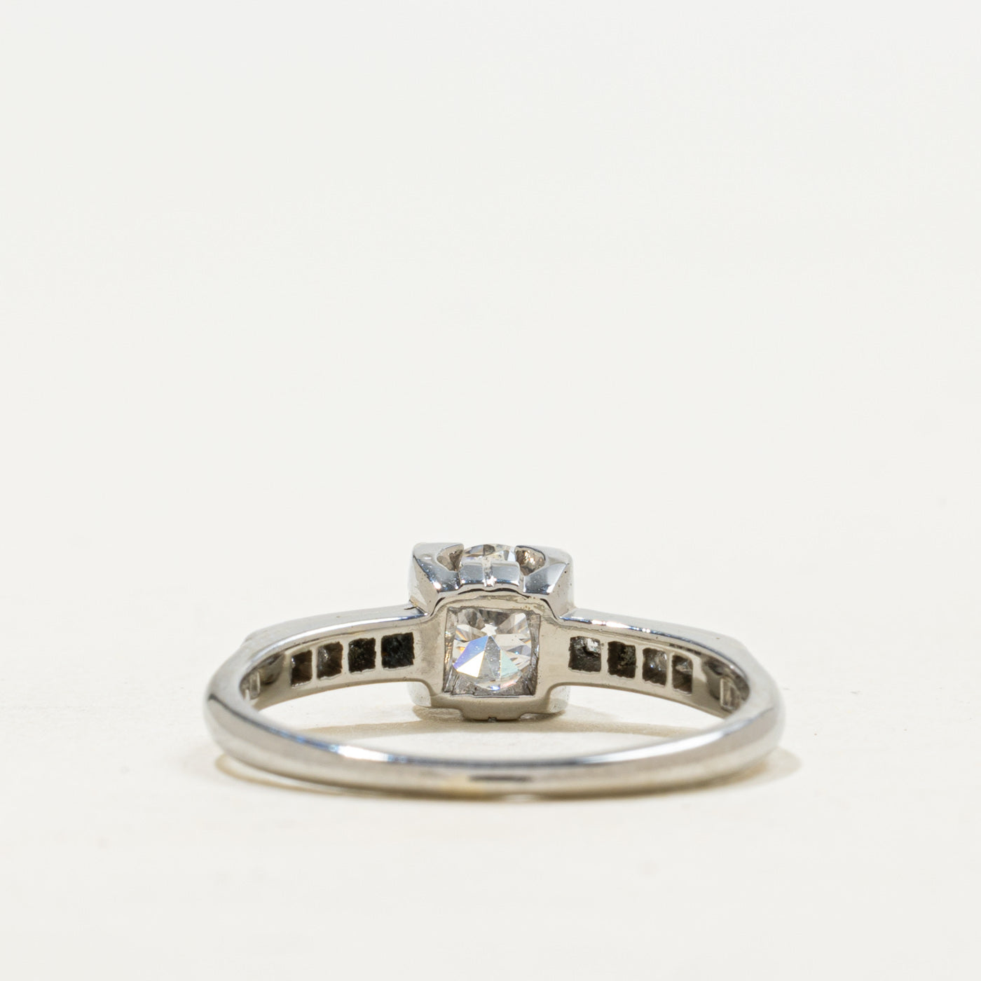 Platinum Diamond Accented Engagement Ring | 0.44ct SI1/SI2 G/H, 0.04ctw | SZ 4.75