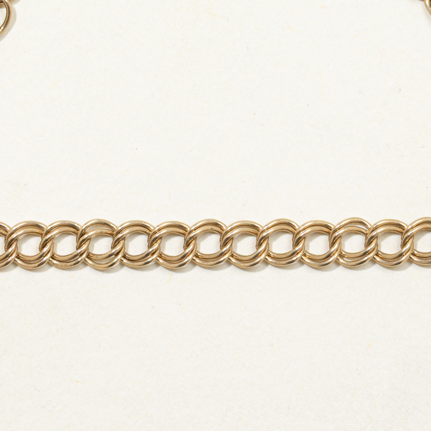 1975 London 9k Heart Padlock Bracelet | 7"