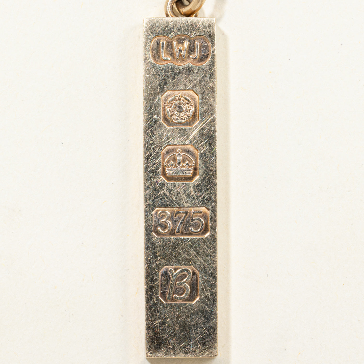 1976 Sheffield 9k Yellow Gold Bar Pendant