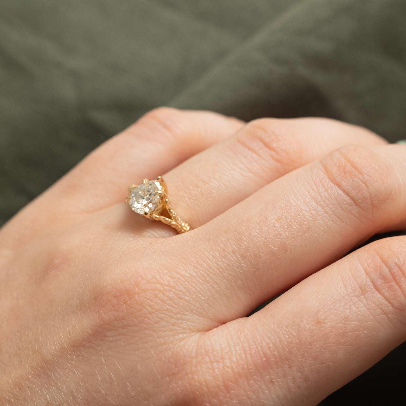 '100 Ways' 14k Yellow Gold Pear Cut Diamond Engraved Ring | 1.00ct | SZ 6.5