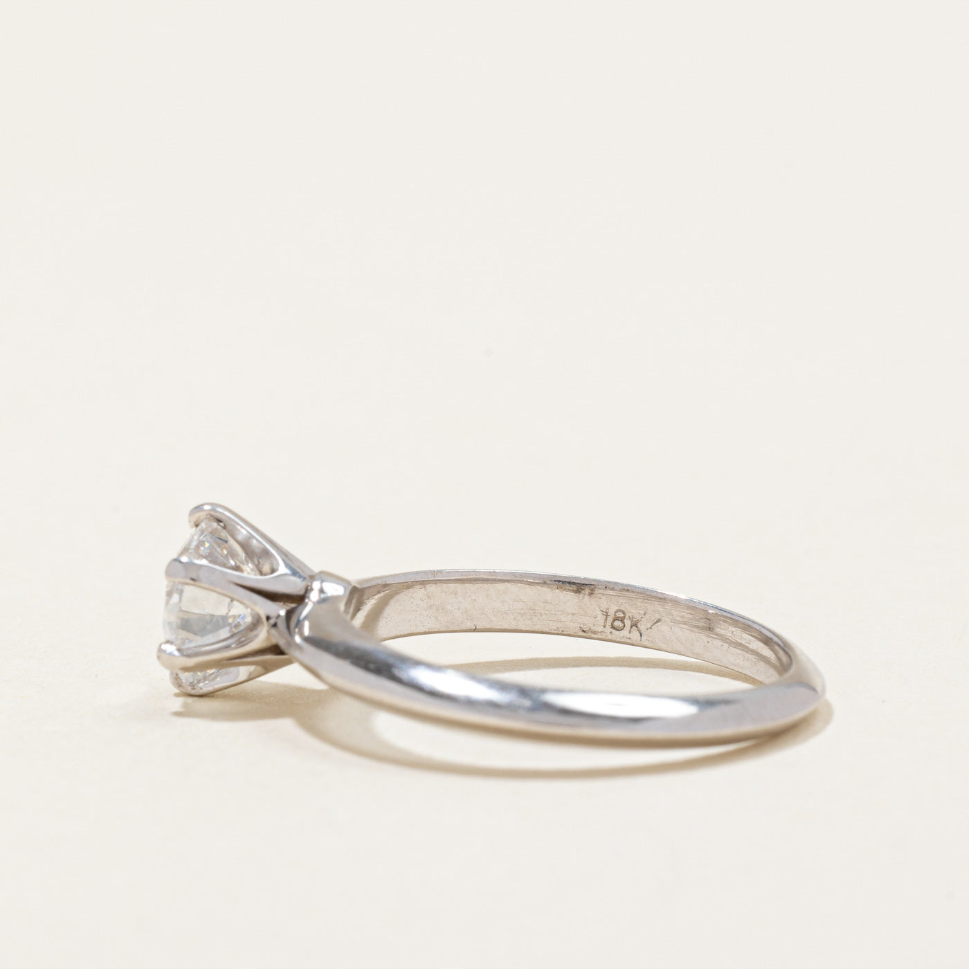 GIA Certified Six Prong Knife Edge Diamond Engagement Ring | 1.04ct SI1 H Ex | SZ 6.25 |