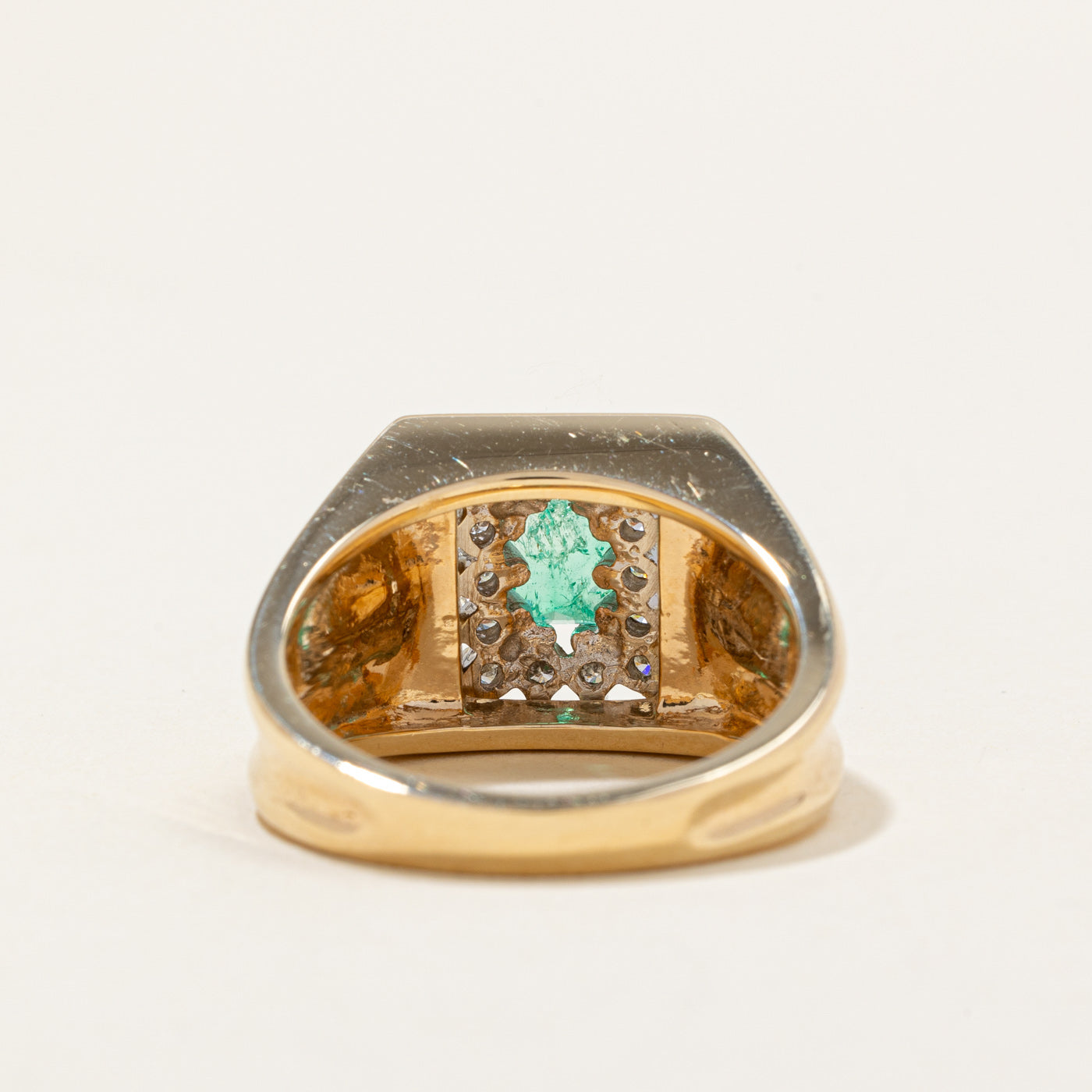 Emerald & Diamond Halo Ring | 0.75ct, 0.48ctw | SZ 9.75 |