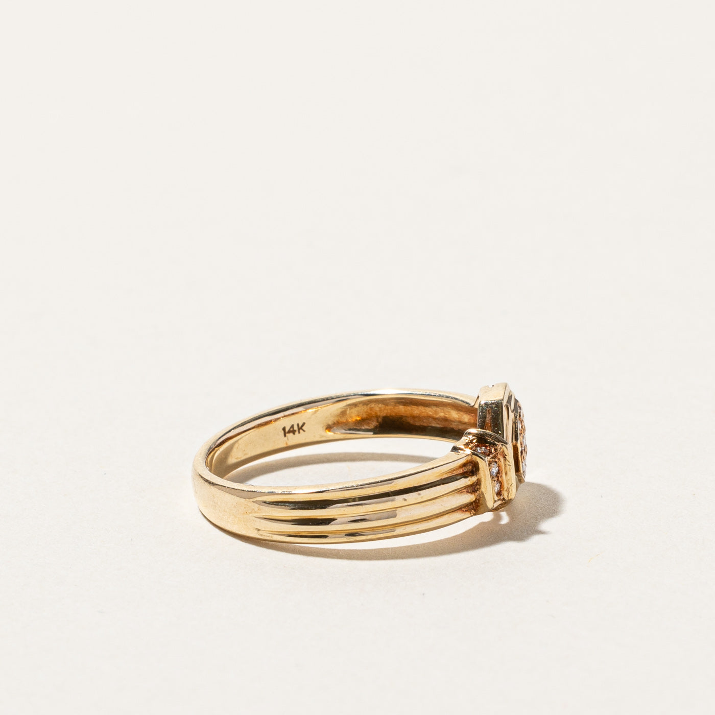 Cluster Diamond Textured Ring | 0.07ctw | SZ 7 |