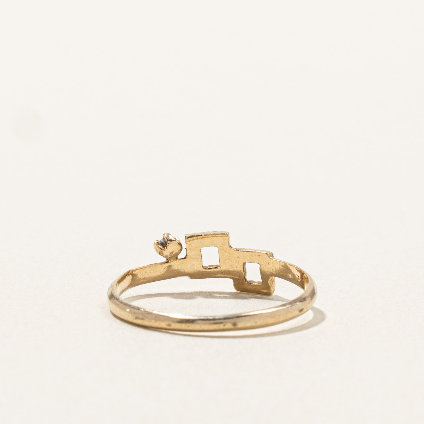 Diamond Textured Geometric Ring | 0.02ct | SZ 4.75 |