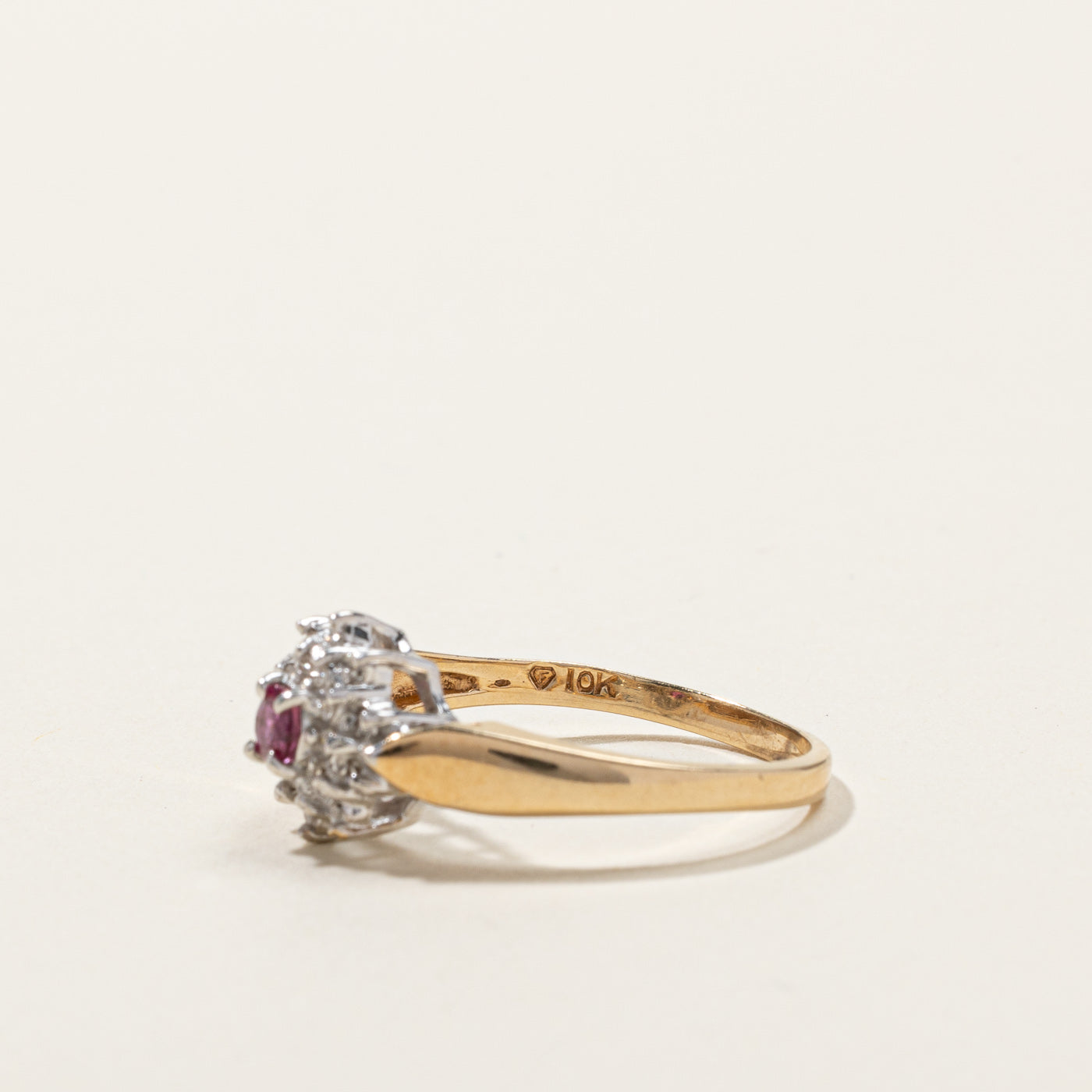 Ruby & Cluster Diamond Ring | 0.15ct | 0.10ctw | SZ 7.75 |