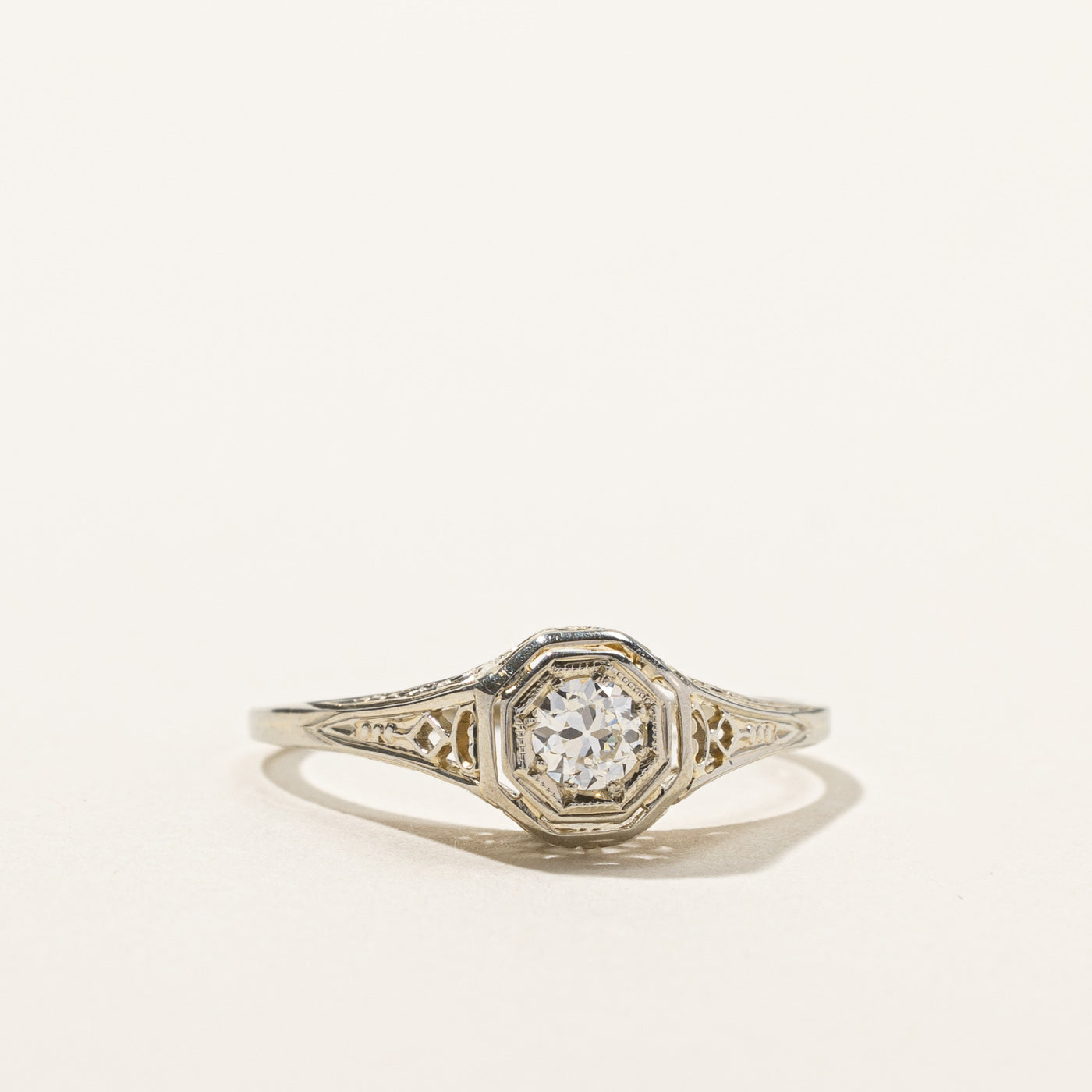 Bague vintage en diamant | 0,19 ct | Taille 6,75 |