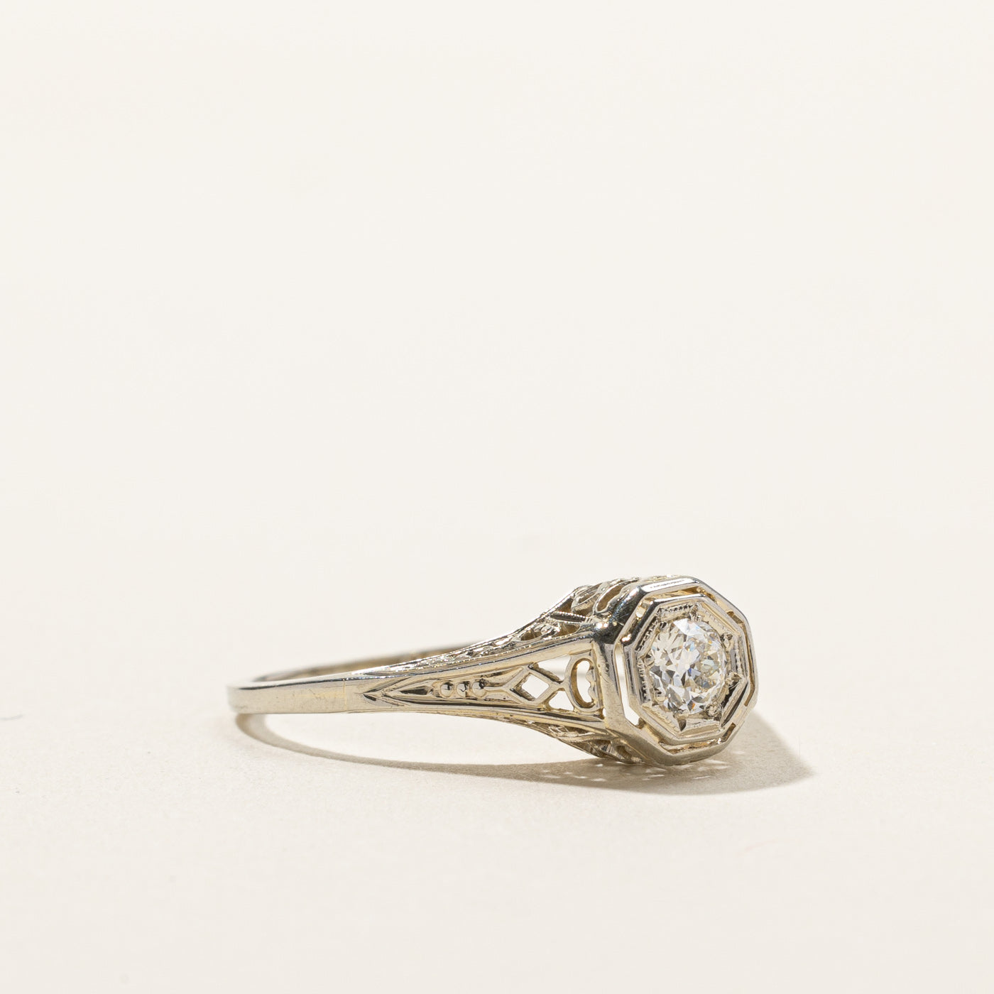 Bague vintage en diamant | 0,19 ct | Taille 6,75 |