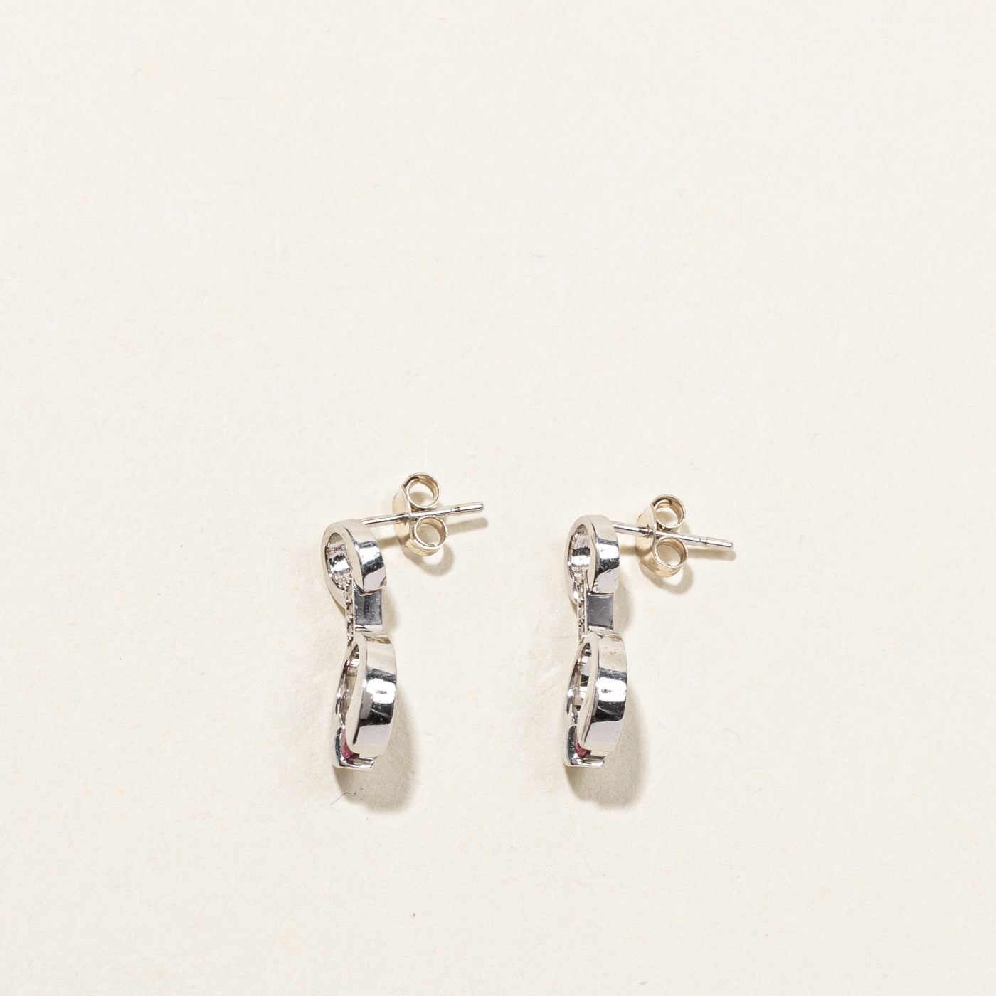 Synthetic Ruby & Diamond Earrings | 0.15ctw | 0.03ctw |