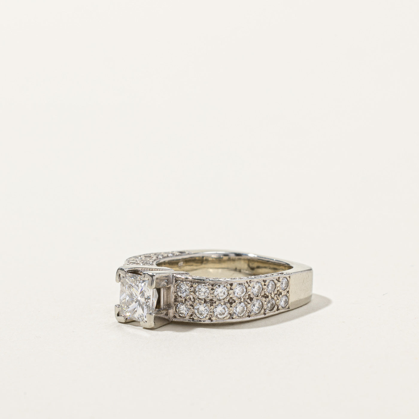 GIA Certified Princess Cut Diamond Engagement Ring | 1.06ct IF D | 1.08ctw | SZ 4.5 |