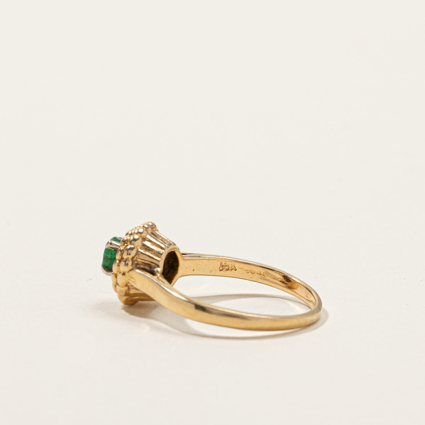 Emerald Gold Ring | 0.15ct | SZ 5 |