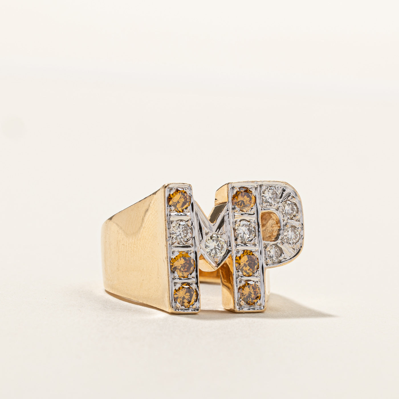 Diamond "MP" Initial Ring | 0.89ctw | SZ 7 |