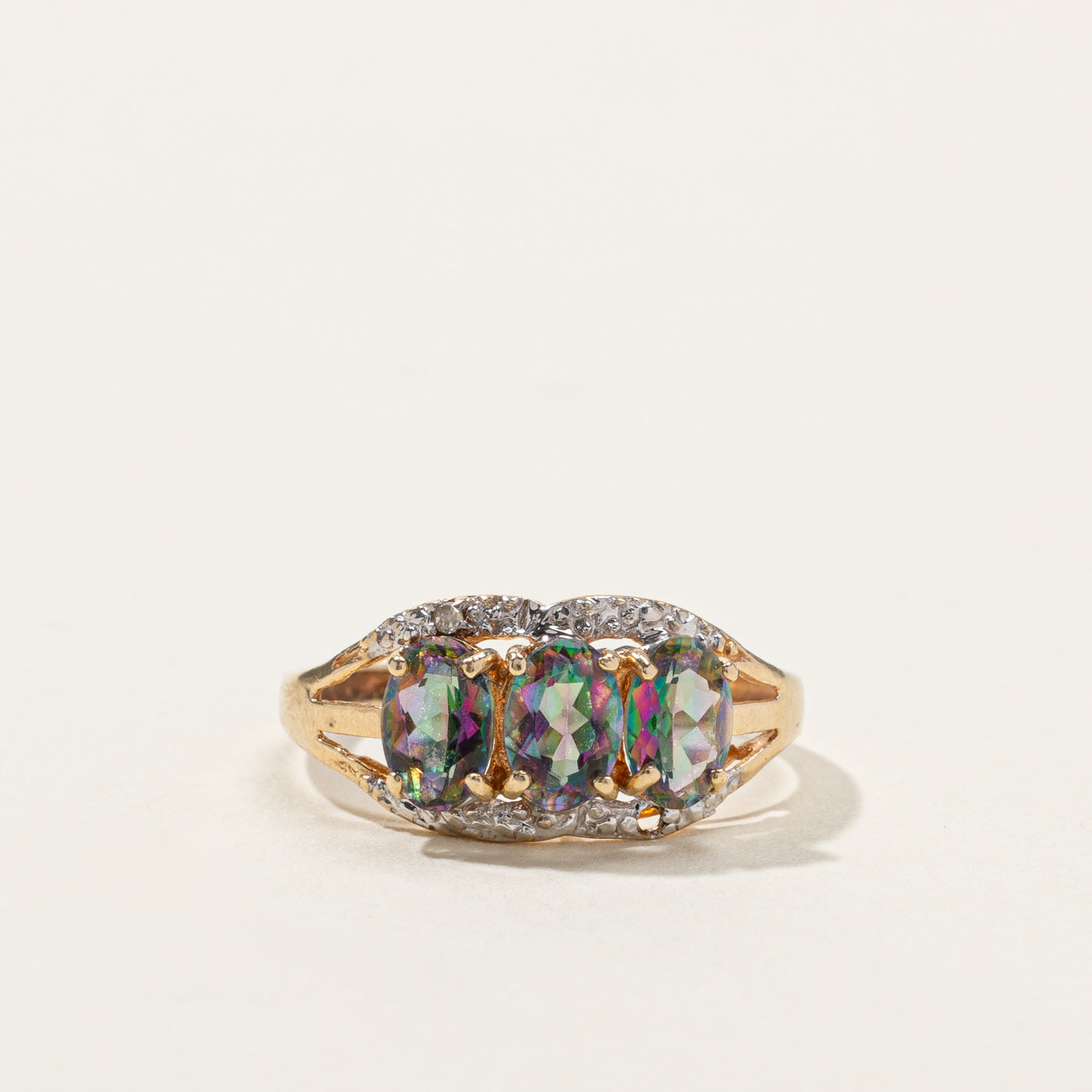 Mystic Topaz & Diamond Ring | 1.50ctw | 0.01ct | SZ 5.25 |
