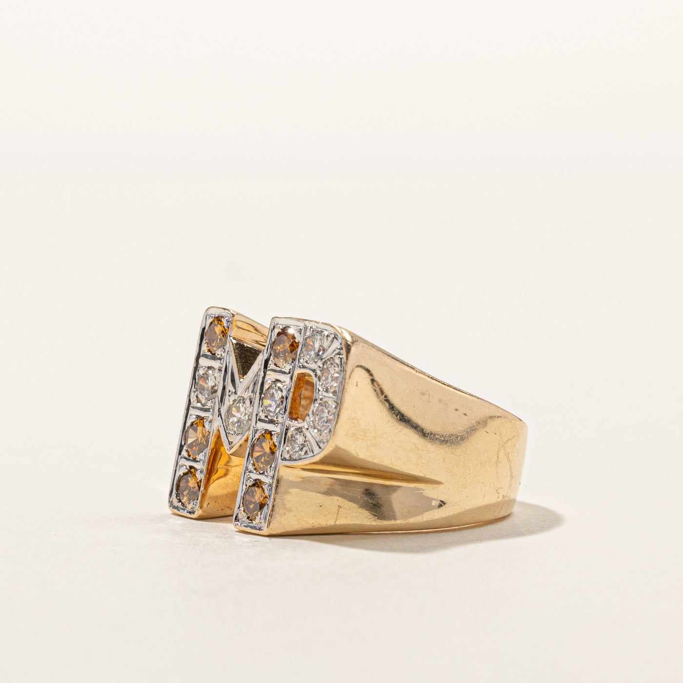Diamond "MP" Initial Ring | 0.89ctw | SZ 7 |