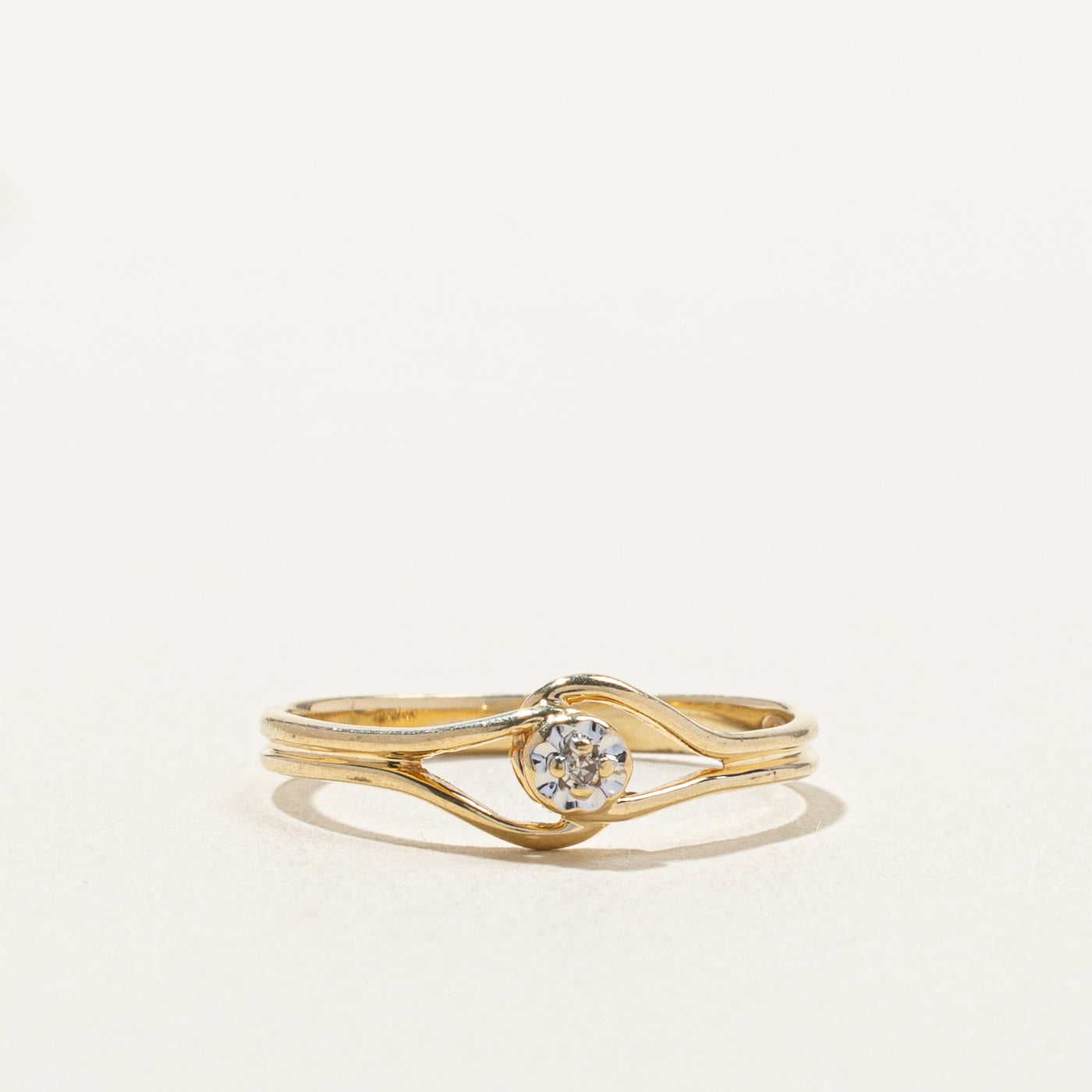 Diamond Bypass Ring | 0.01ct | SZ 5.75 |