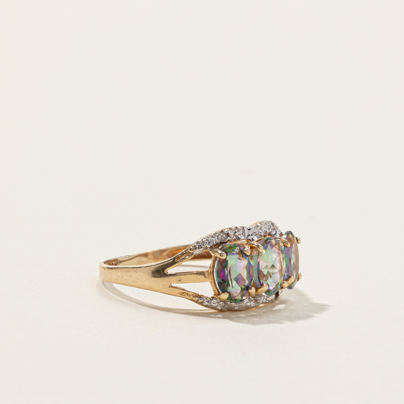 Mystic Topaz & Diamond Ring | 1.50ctw | 0.01ct | SZ 5.25 |