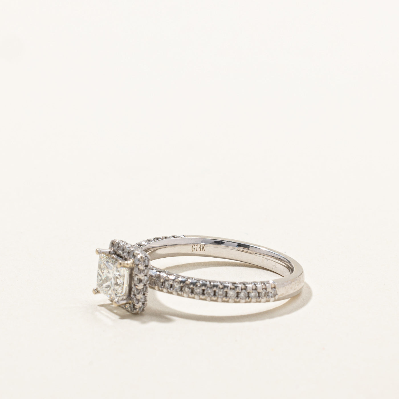 Princess Cut Diamond Halo Engagement Ring | 2.15ctw | SZ 7.25 |