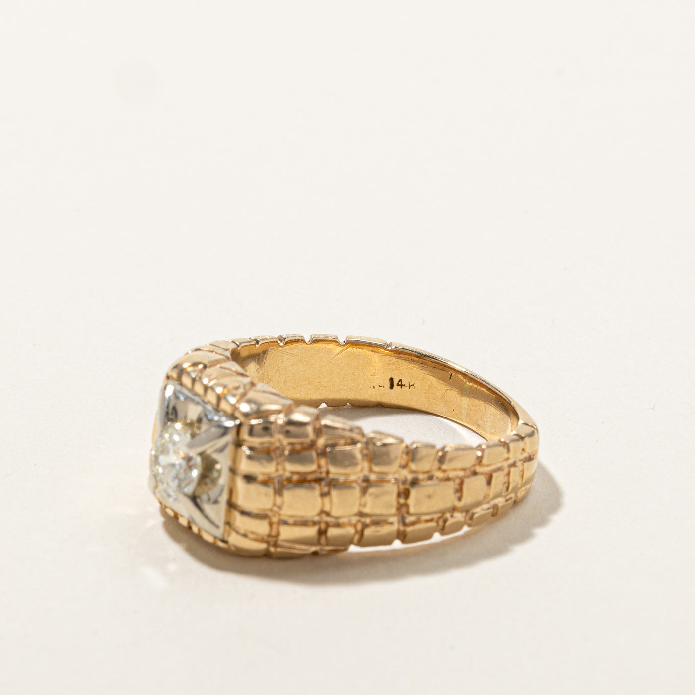 Claw Set Diamond Textured Ring | 0.62ct | SZ 10.5 |