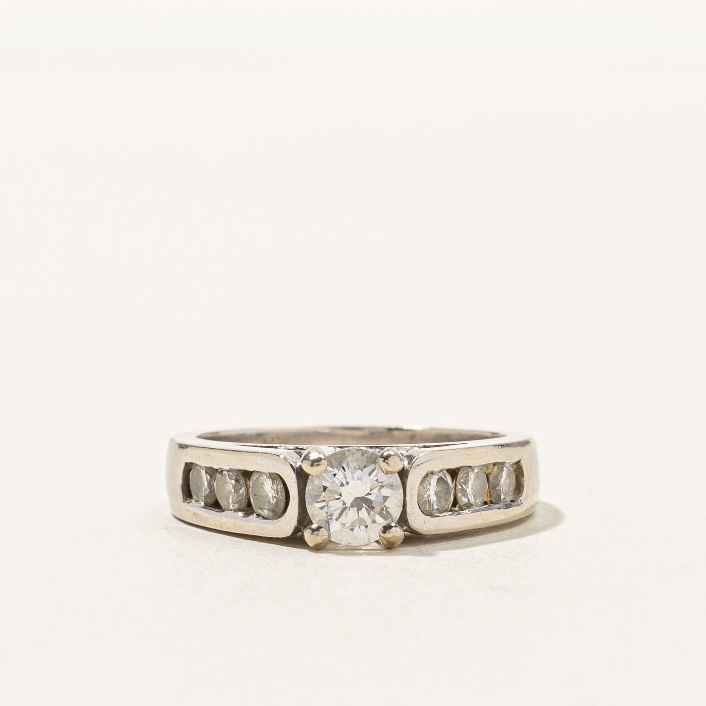High Set Diamond Accented Engagement Ring | 0.91ctw | SZ 5.5 |