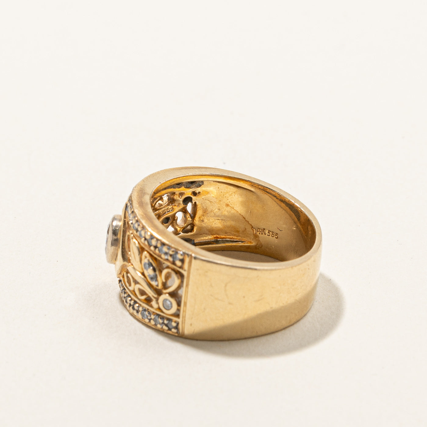 Bague en filigrane sertie de diamants | 0,43 ct | Taille 6,75 |