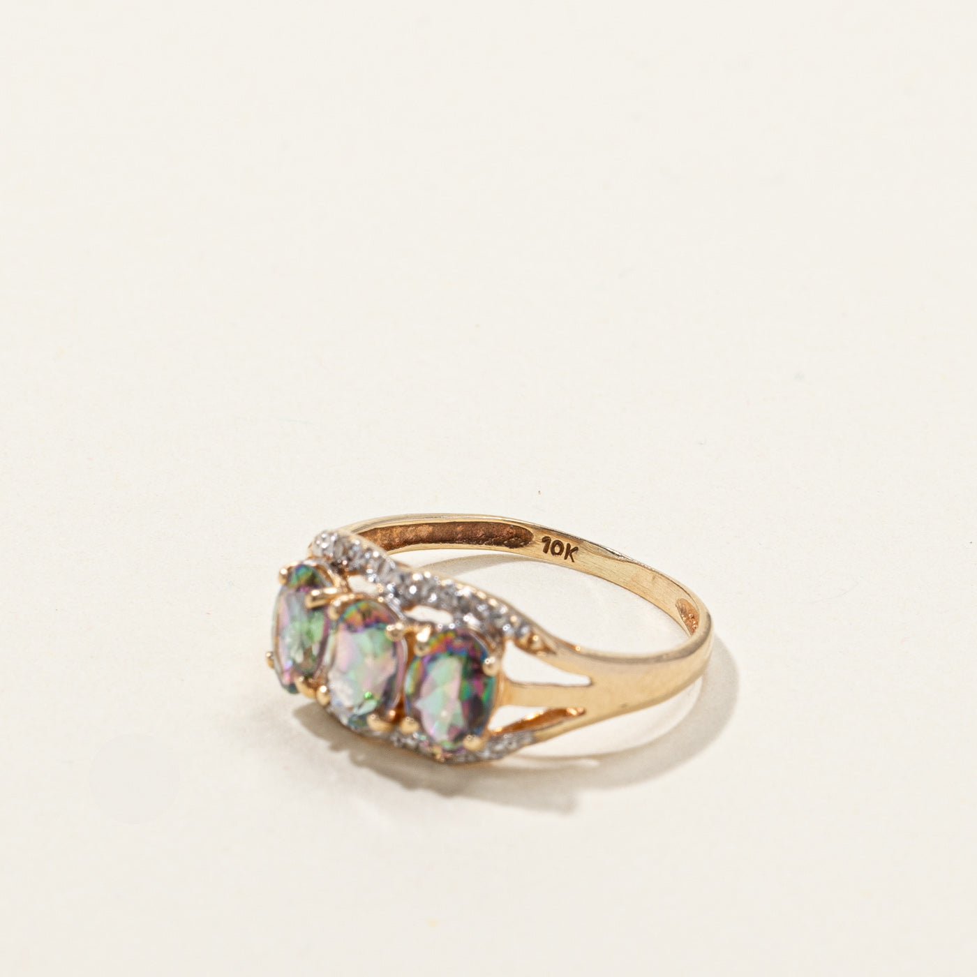 Mystic Topaz & Diamond Ring | 1.50ctw | 0.01ct | SZ 5.25 |