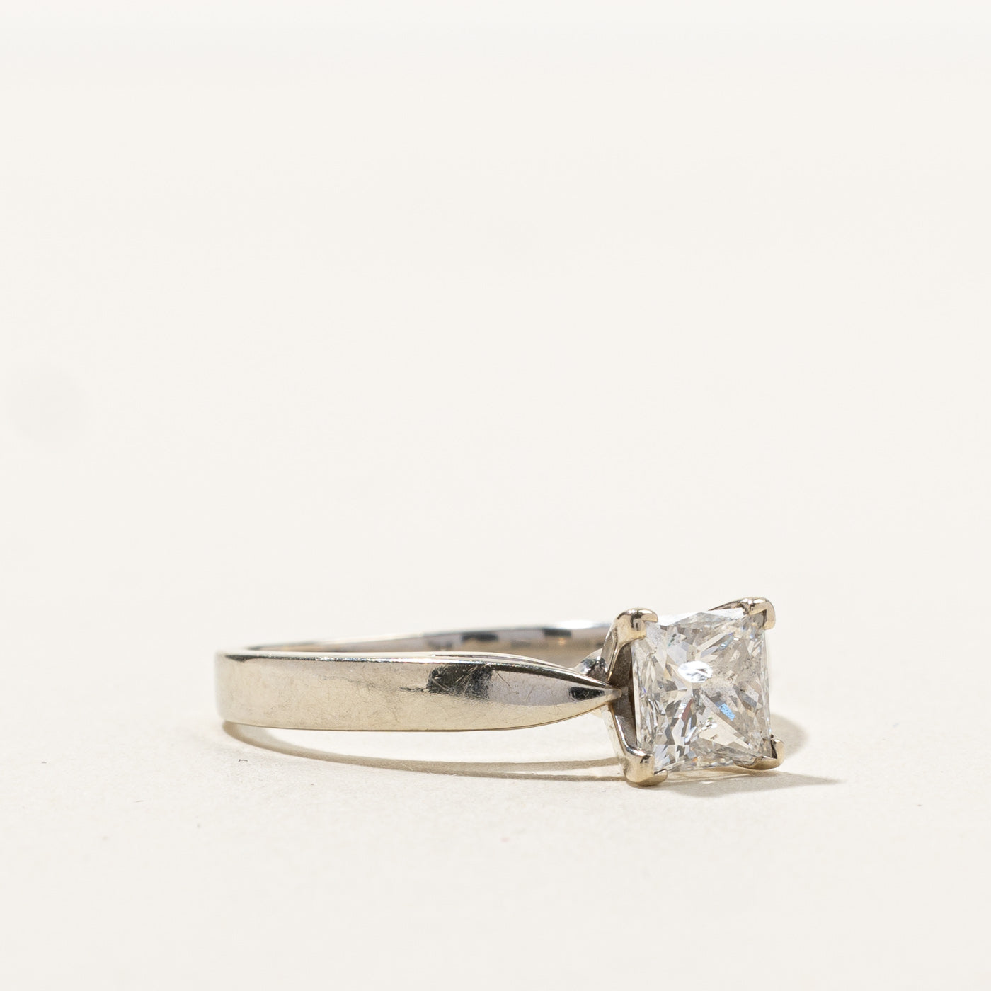 Solitaire Princess Cut Diamond Engagement Ring | 1.04ct I1 H | SZ 7.25 |