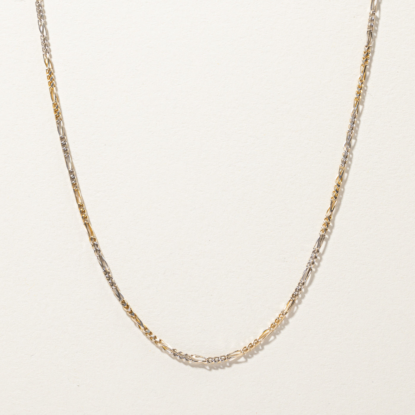 Two Tone Gold Figaro Link Chain | 23"|