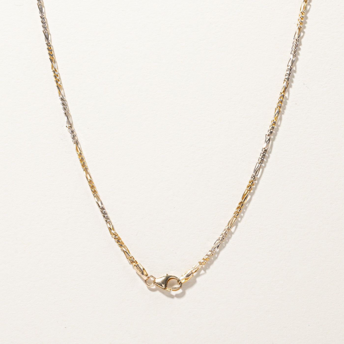 Two Tone Gold Figaro Link Chain | 23"|